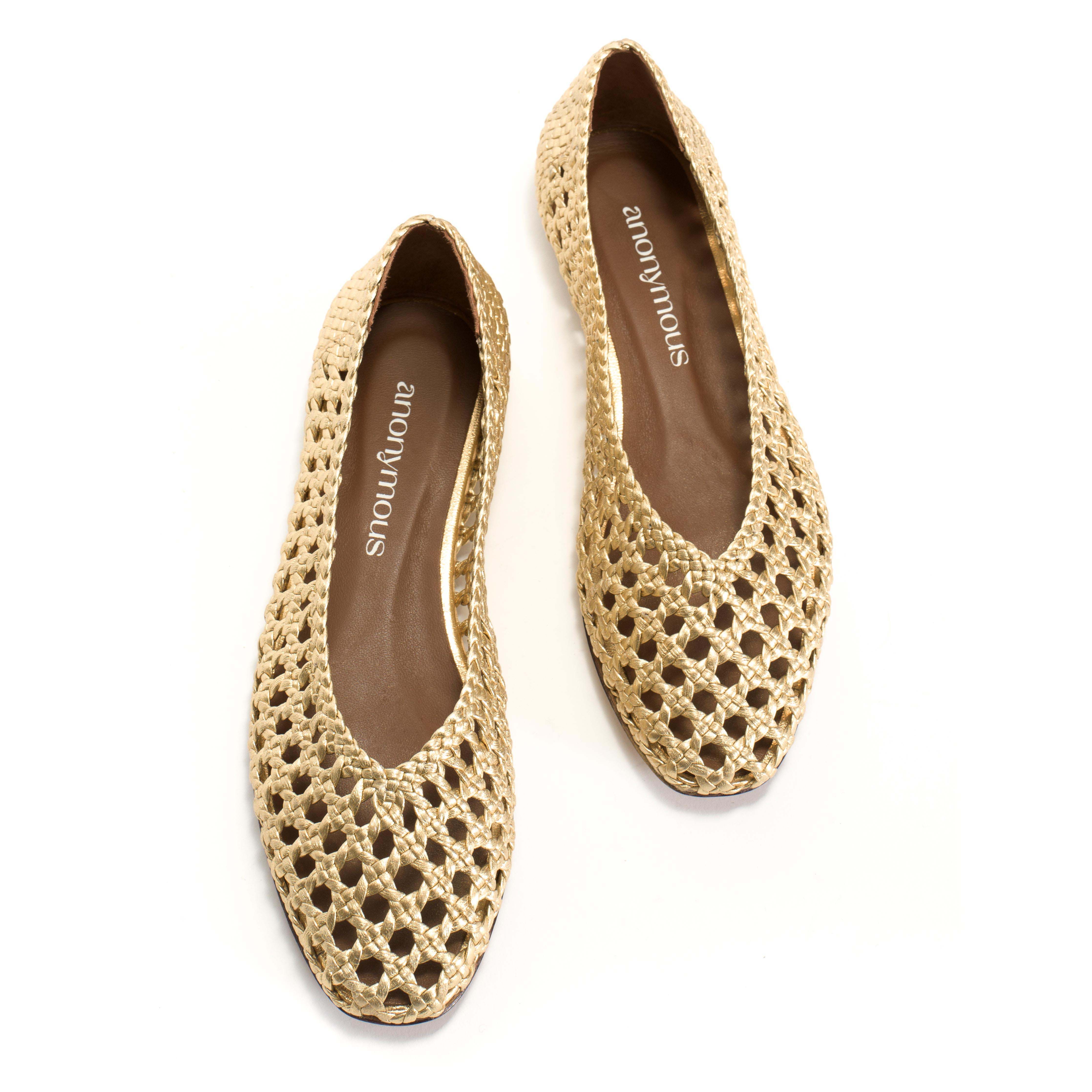 Sessi 10 hand-braided Hand-braided leather Gold