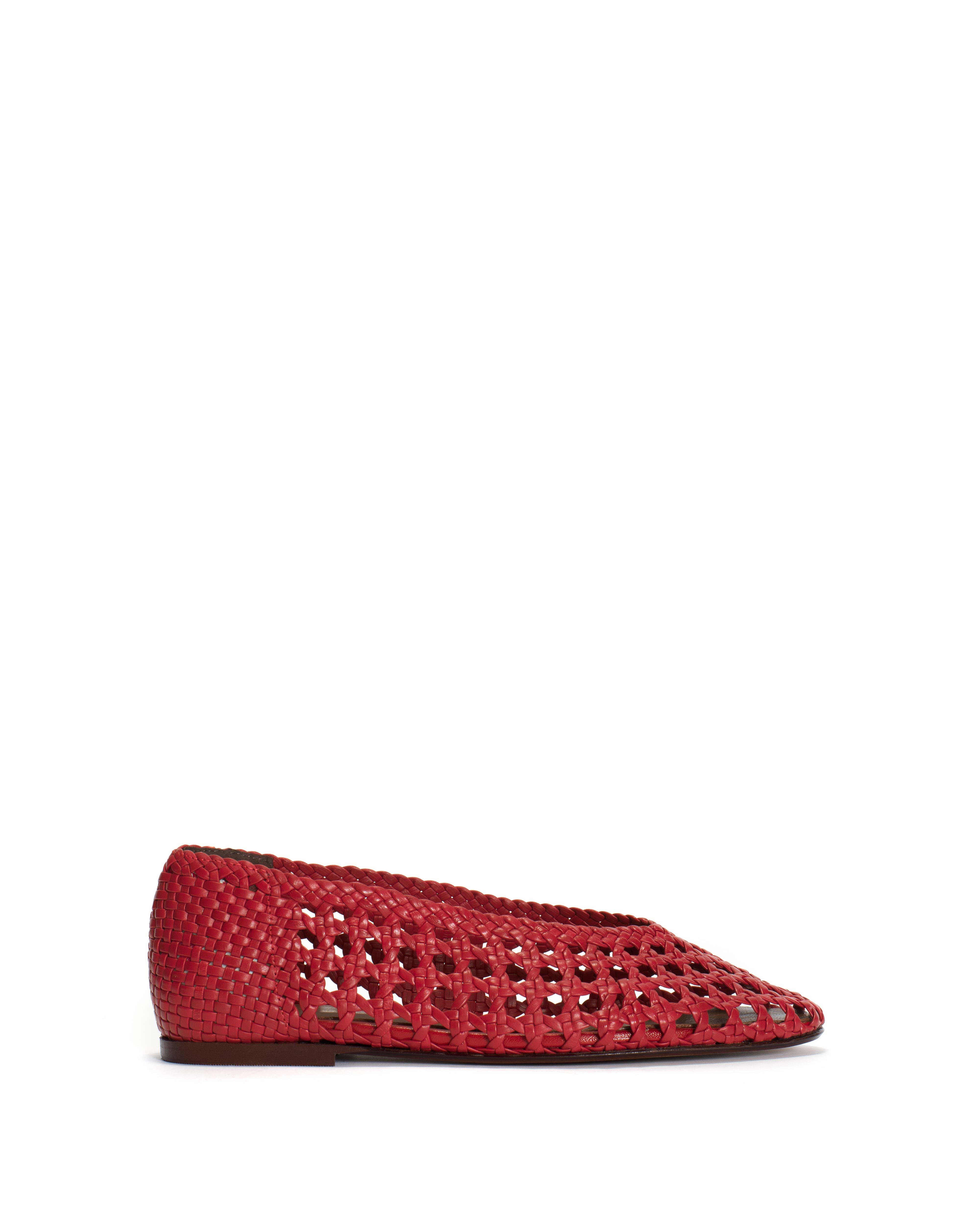 Sessi 10 Hand-braided leather Ruby red