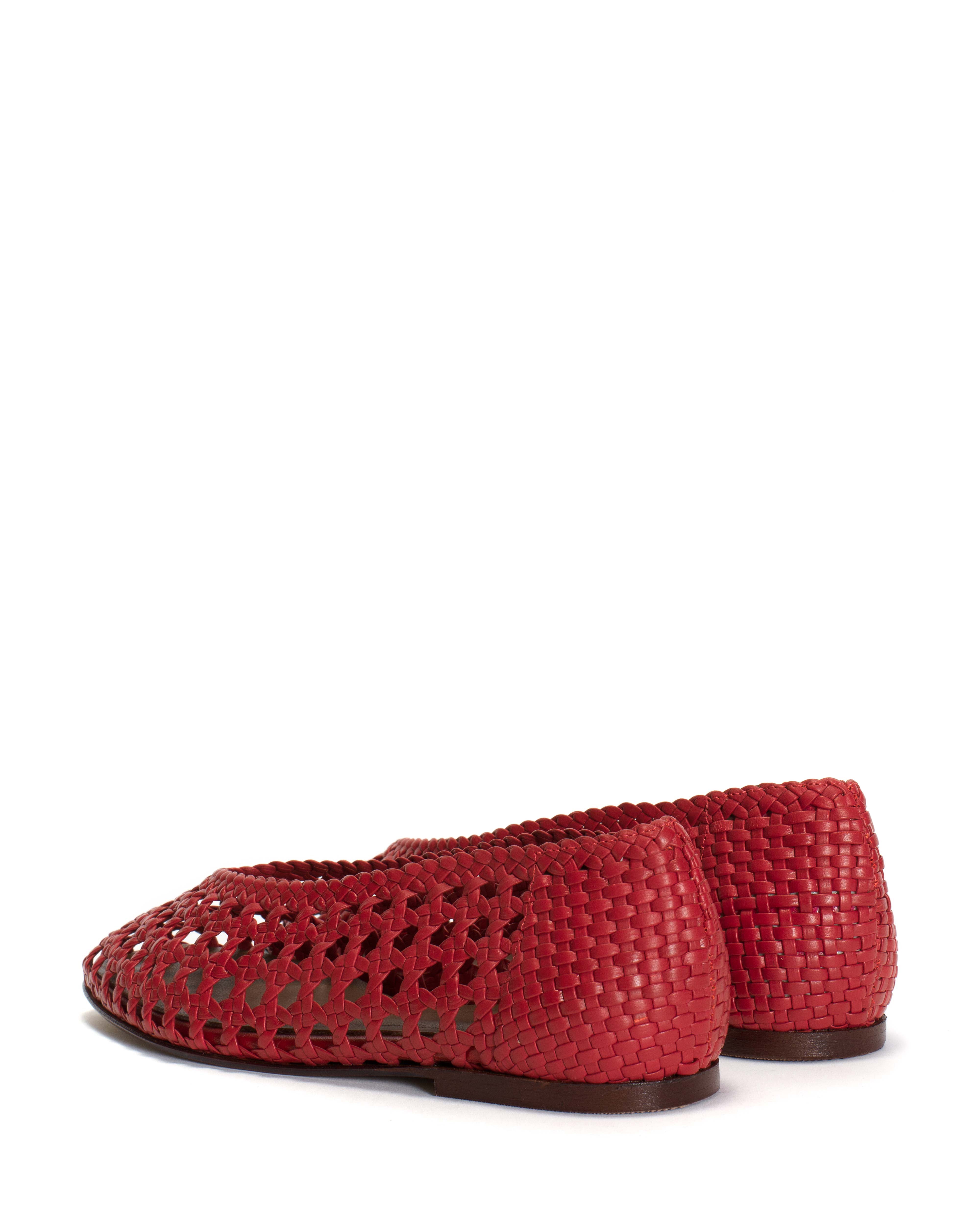 Sessi 10 Hand-braided leather Ruby red