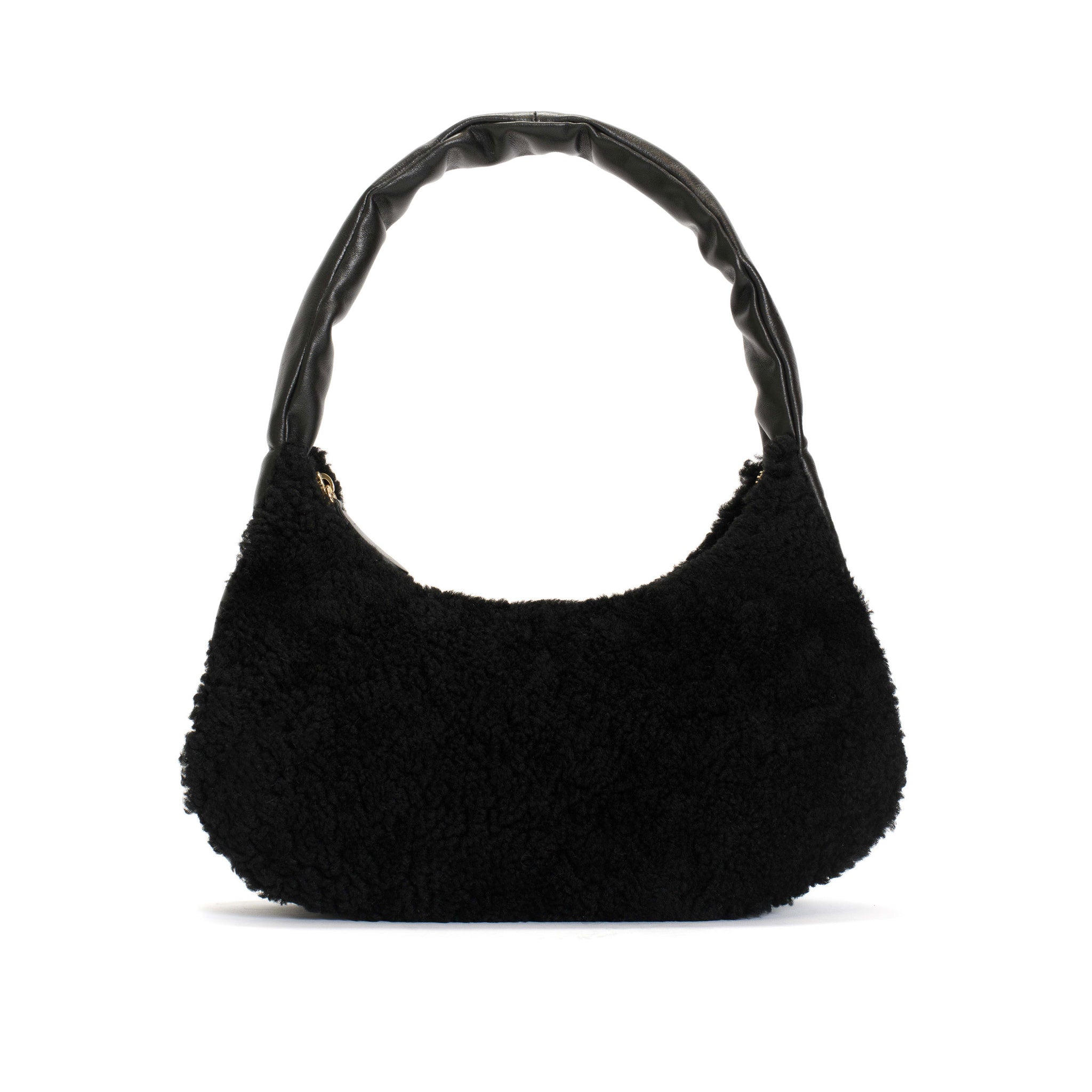 Shane Grand pillow bag Shearling & Shiny lamb Black