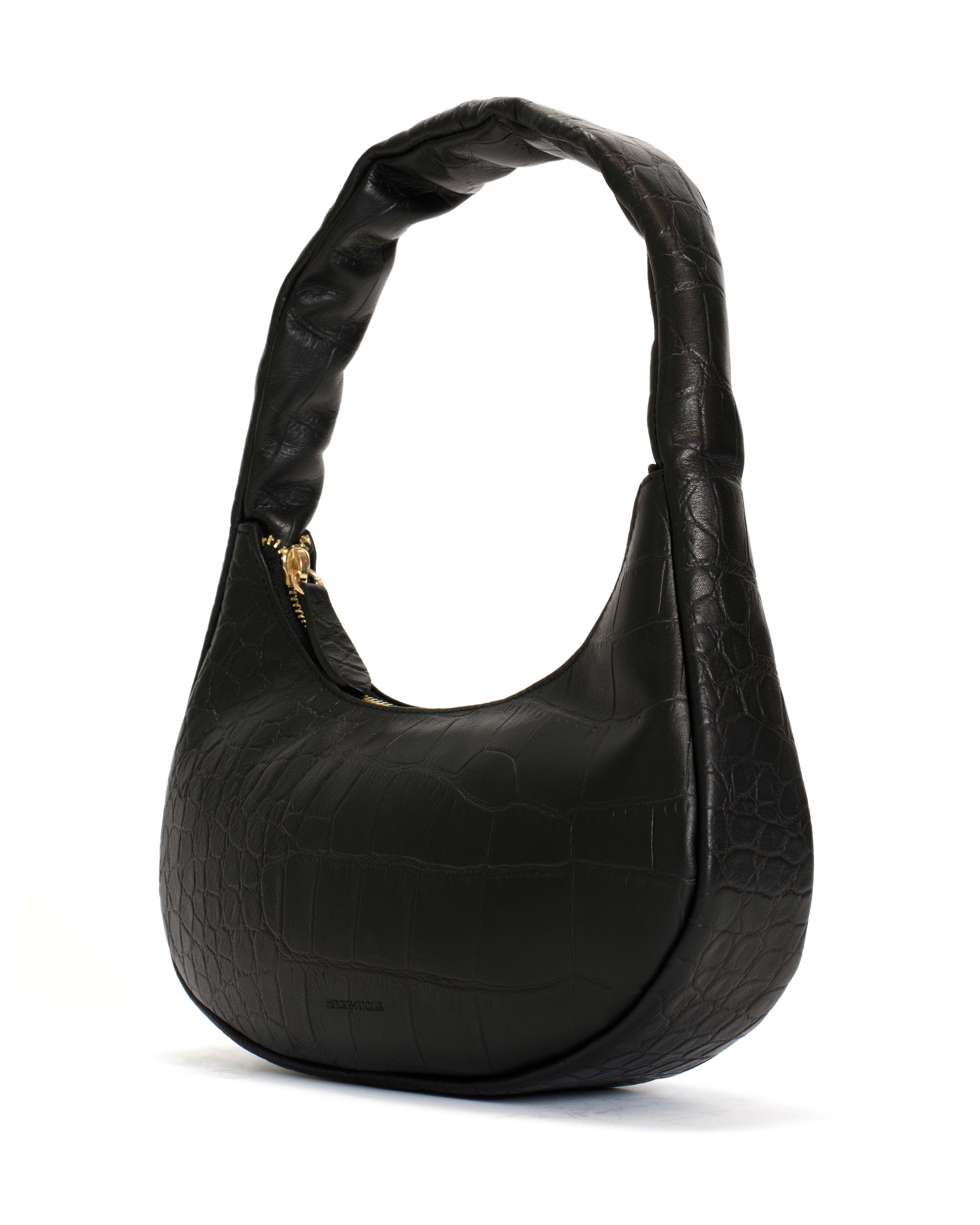 Shane petite pillow bag Alligator calf Black