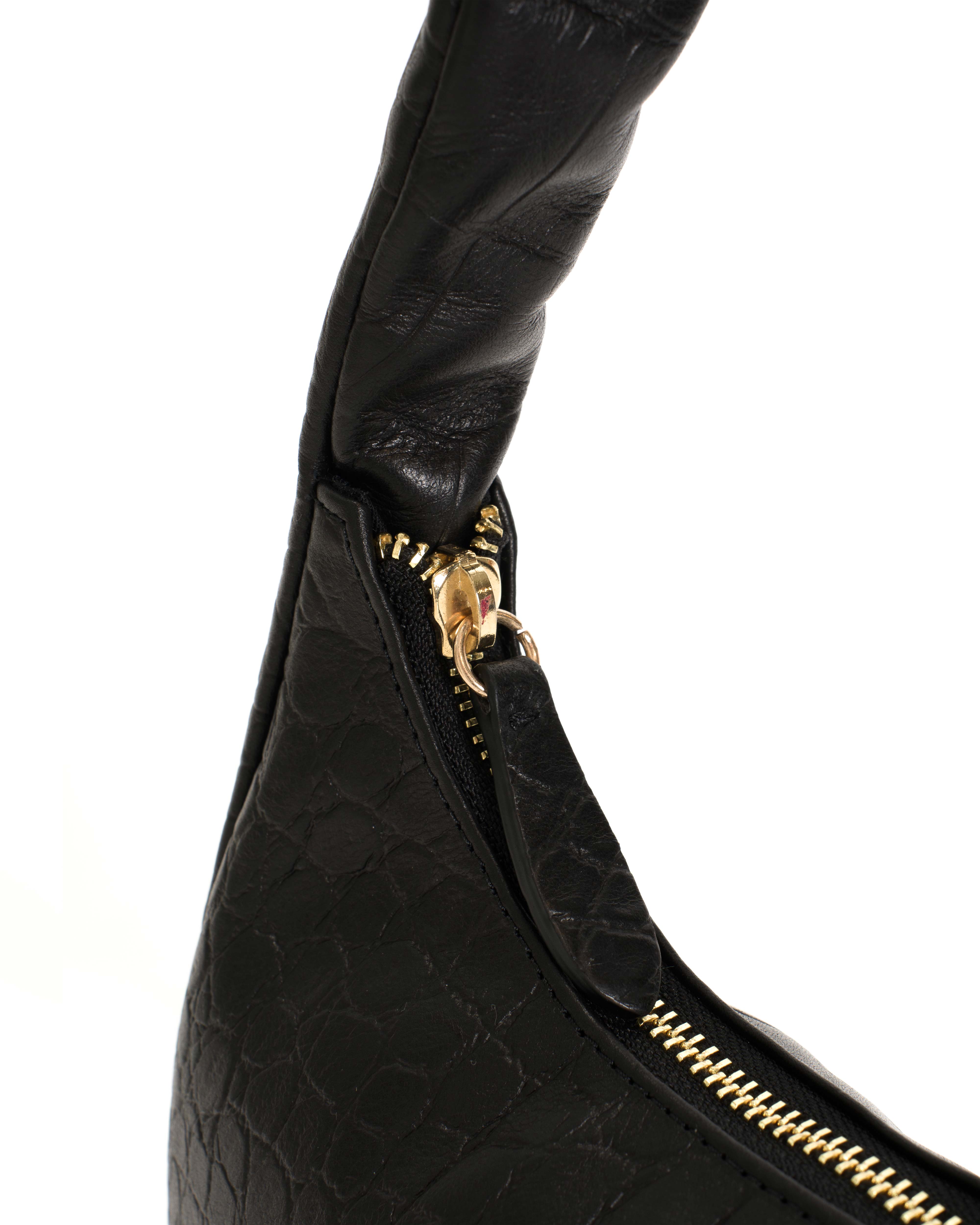 Shane petite pillow bag Alligator calf Black