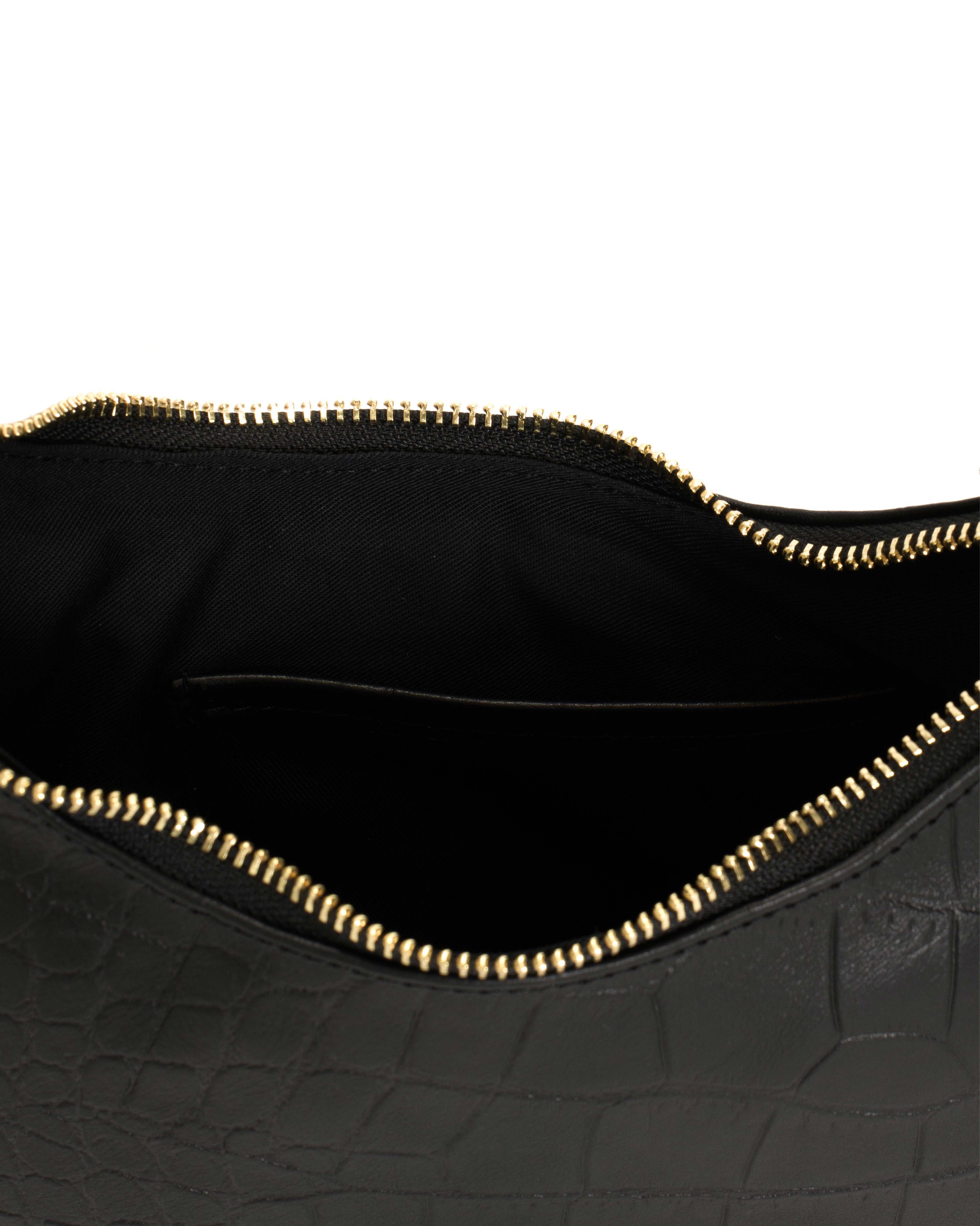 Shane petite pillow bag Alligator calf Black