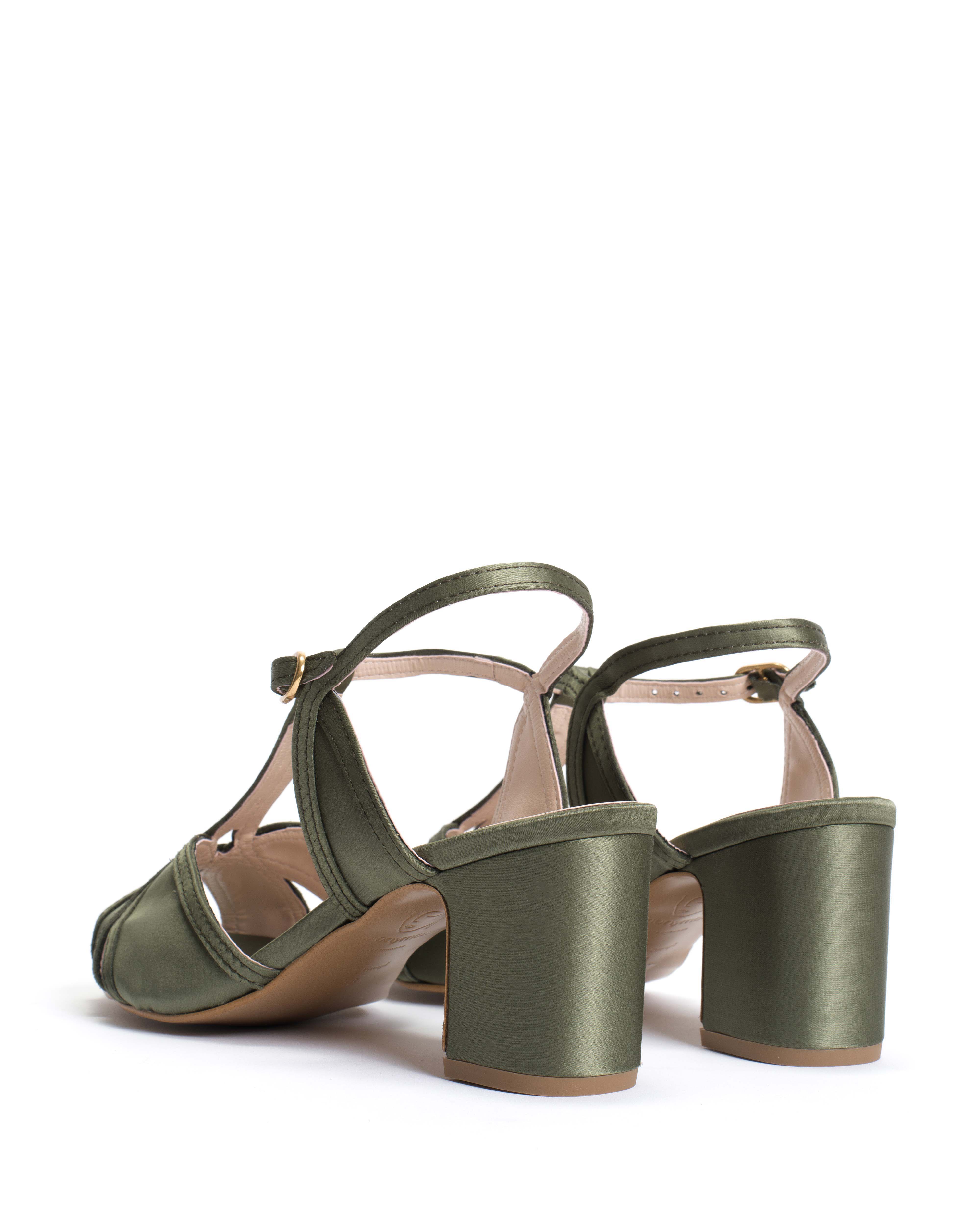 Therese 55 Antique satin vegan Olive green