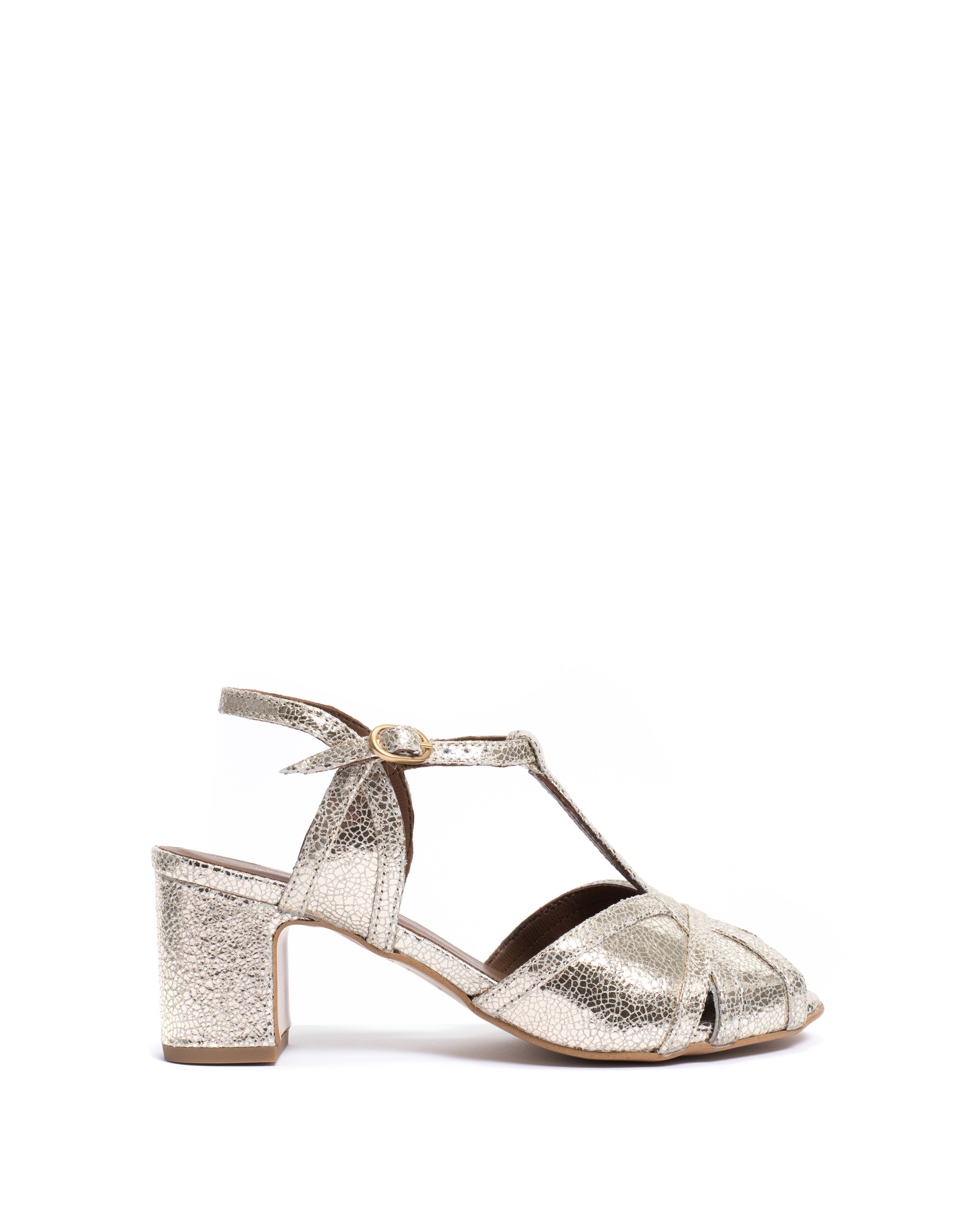 Therese 55 Crackled metallic goat Champagne