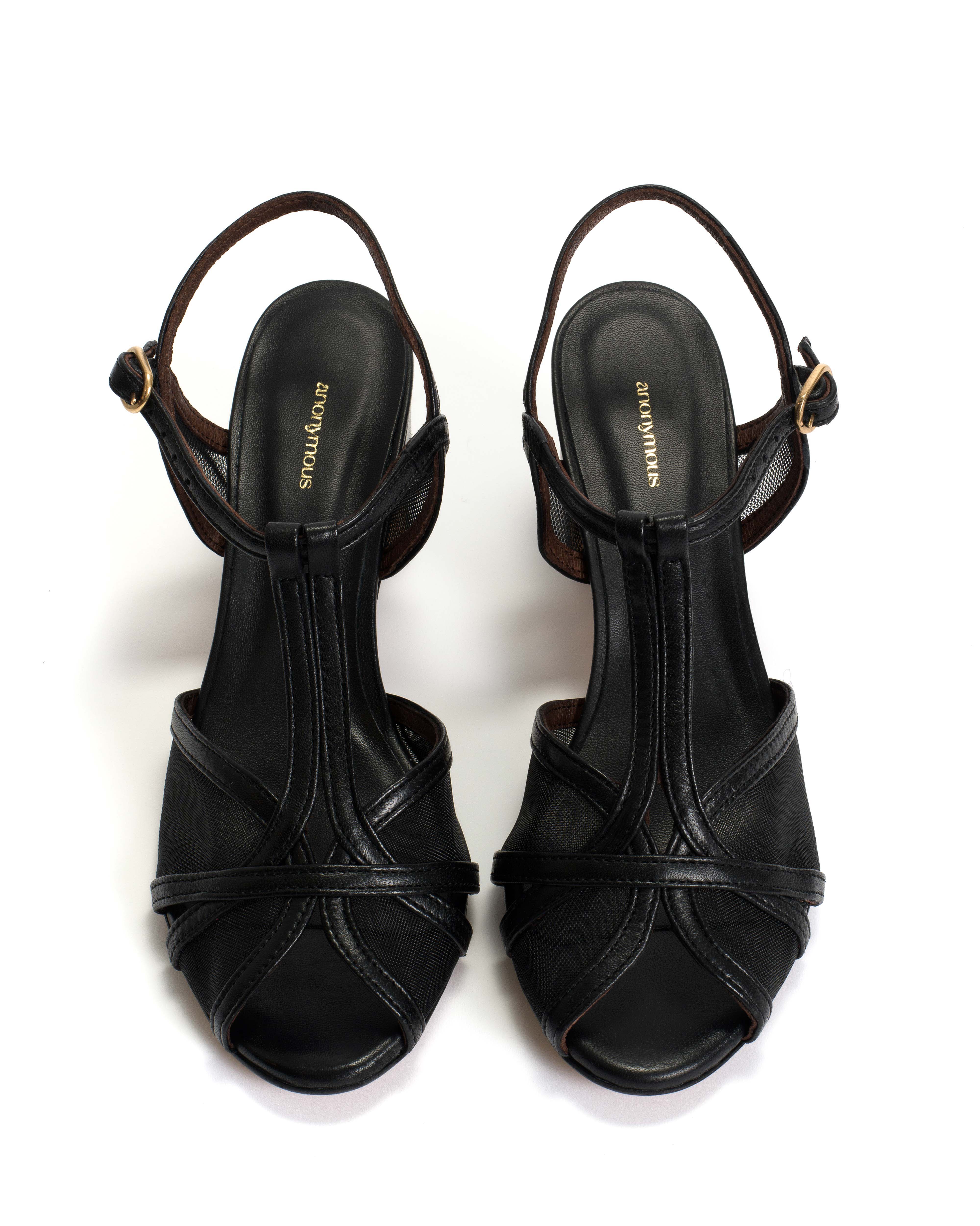 Therese 55 mesh Shiny lamb & mesh Black