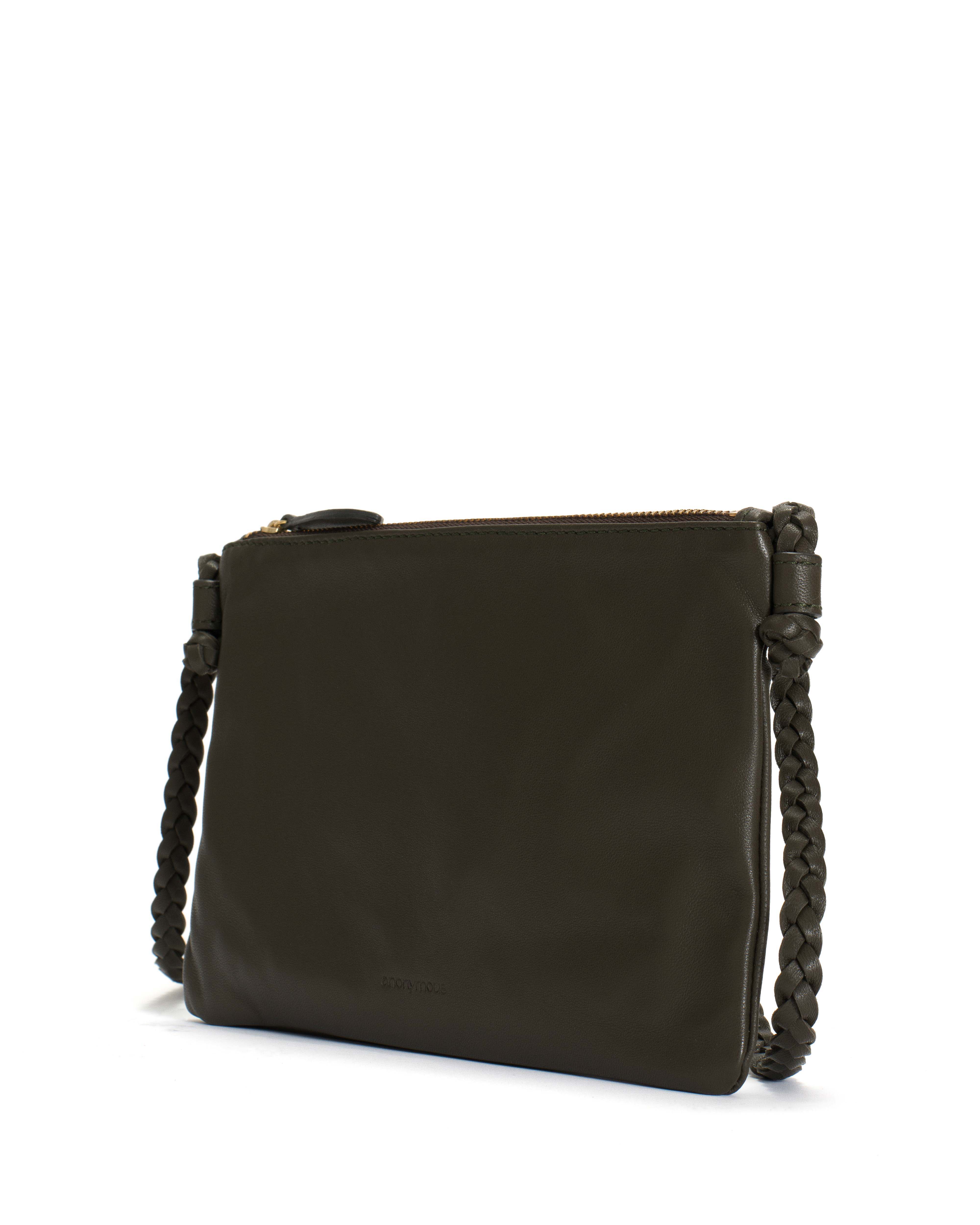 Thinna clutch Shiny lamb Olive green