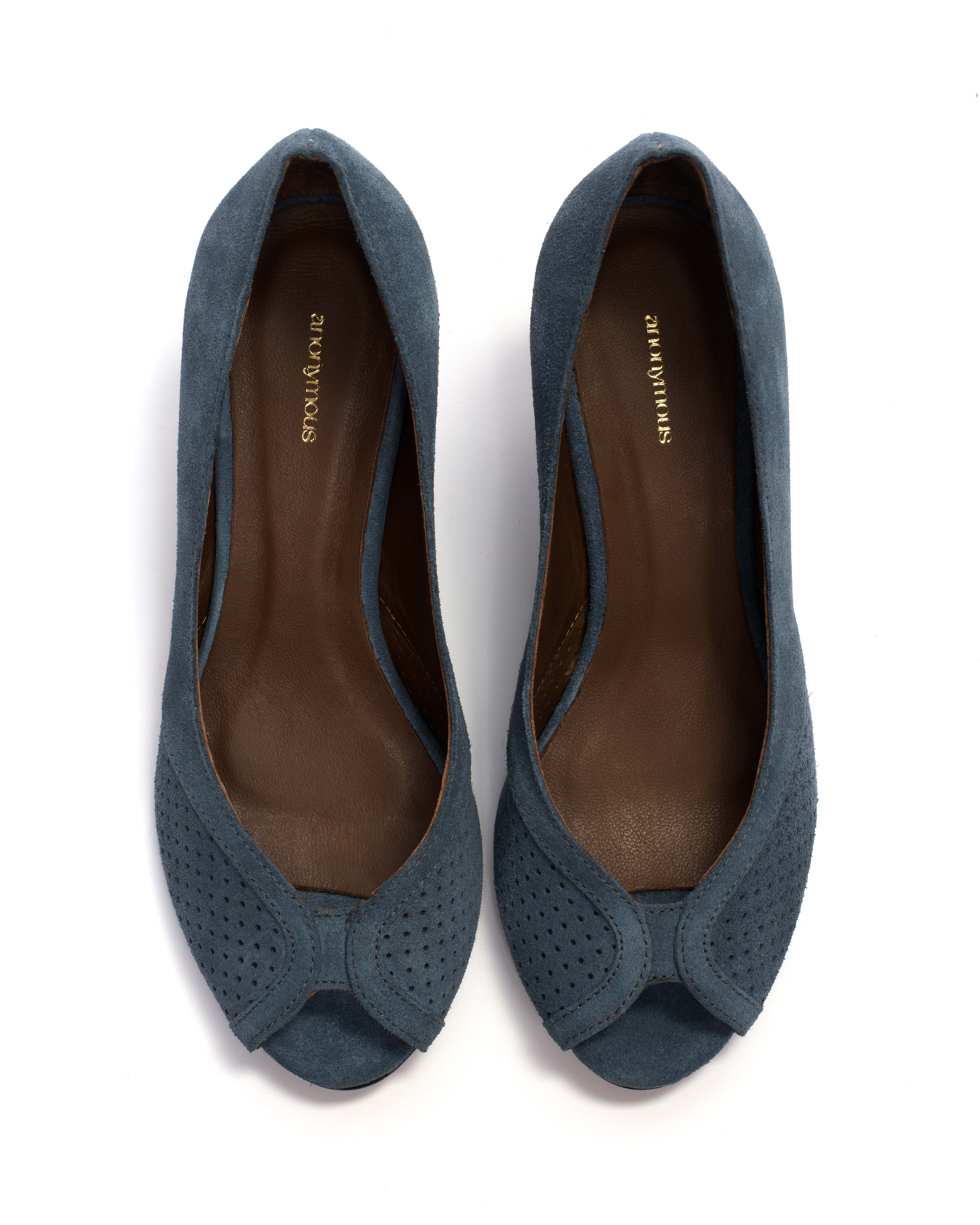 Tiffany triangle Calf suede Denim blue