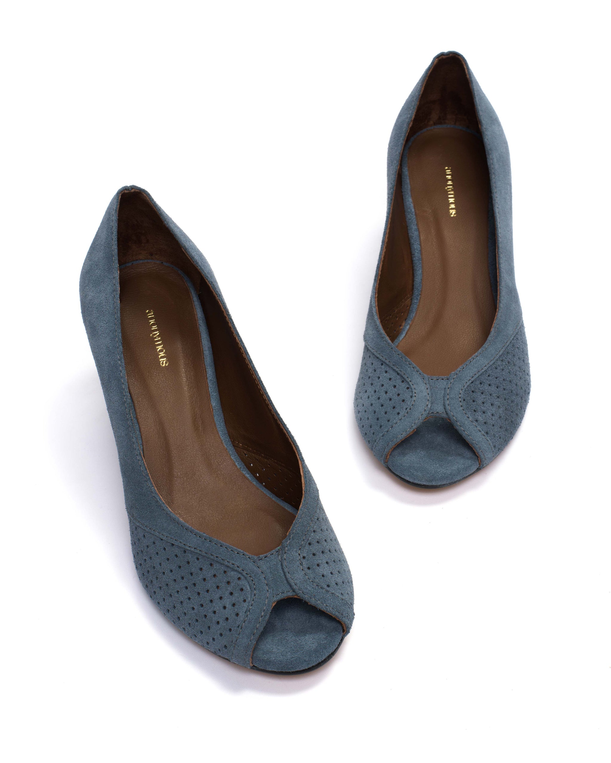 Tiffany Triangle Calf suede Denim blue - Anonymous Copenhagen