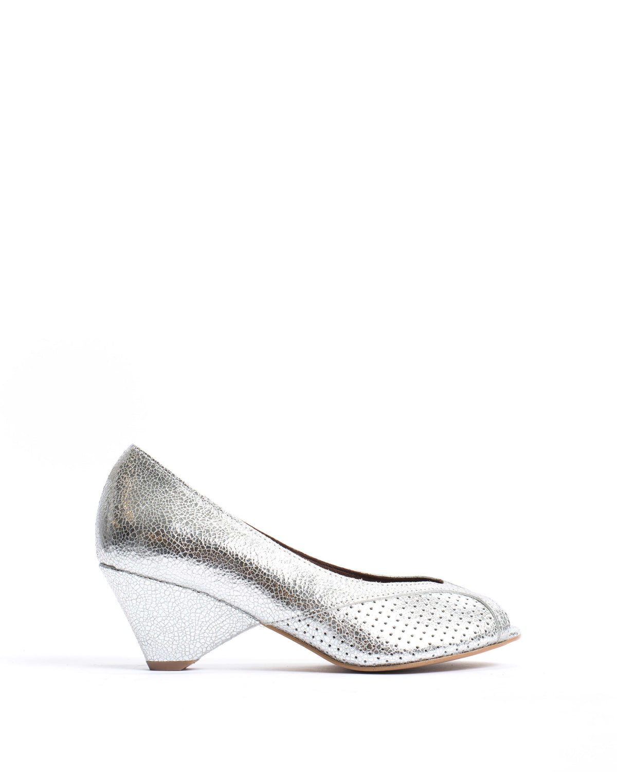 Tiffany triangle Crackled metallic goat Silver
