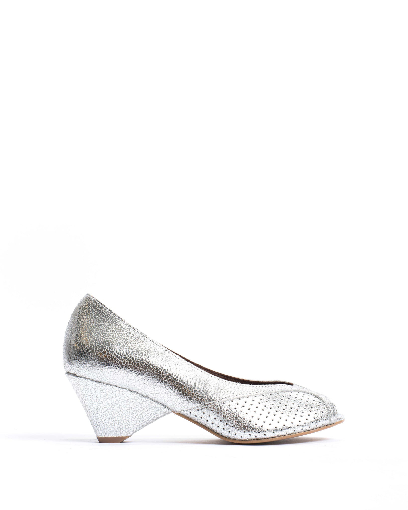 Tiffany triangle Crackled metallic goat Silver