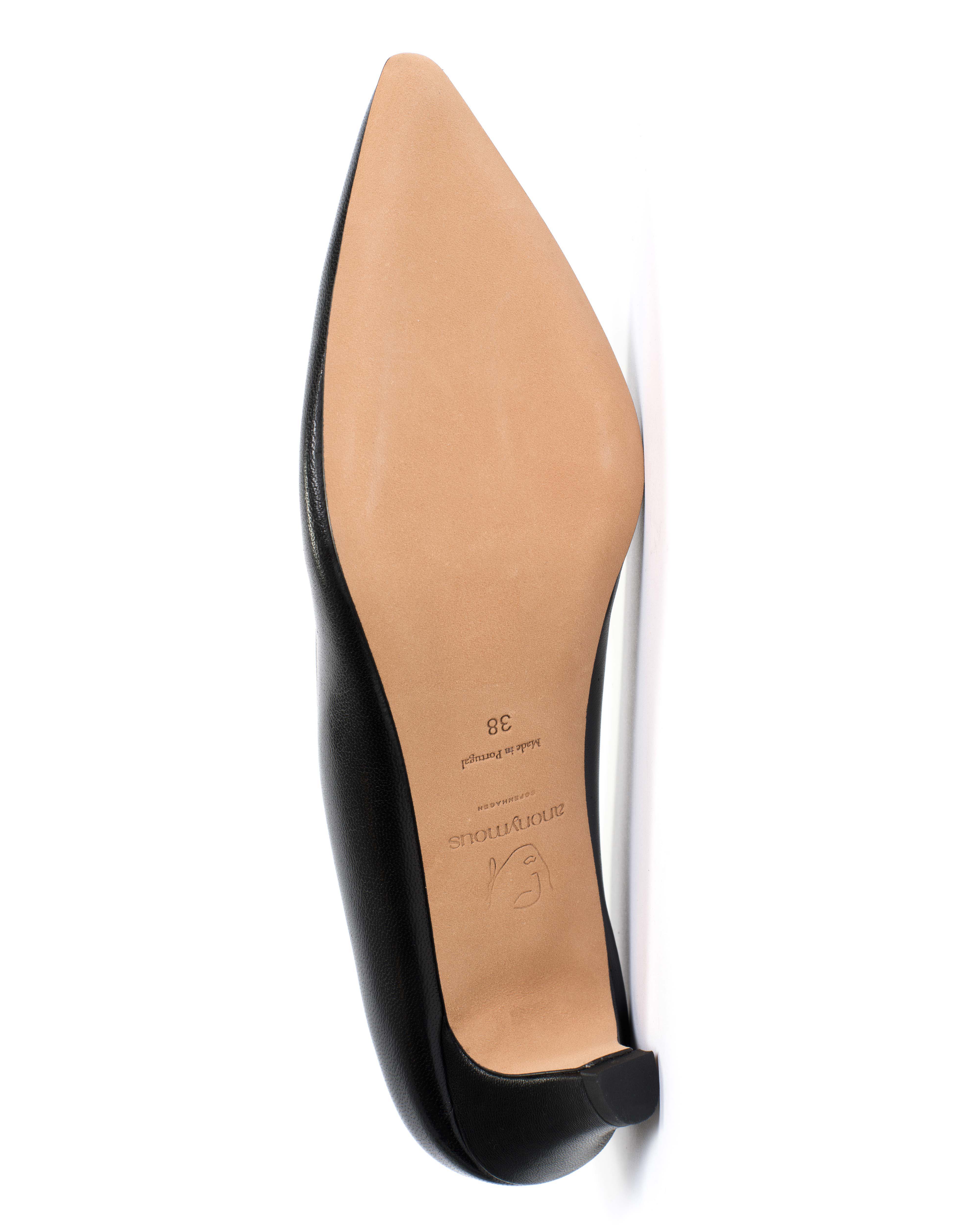Trini 40 stiletto Shiny lamb Black