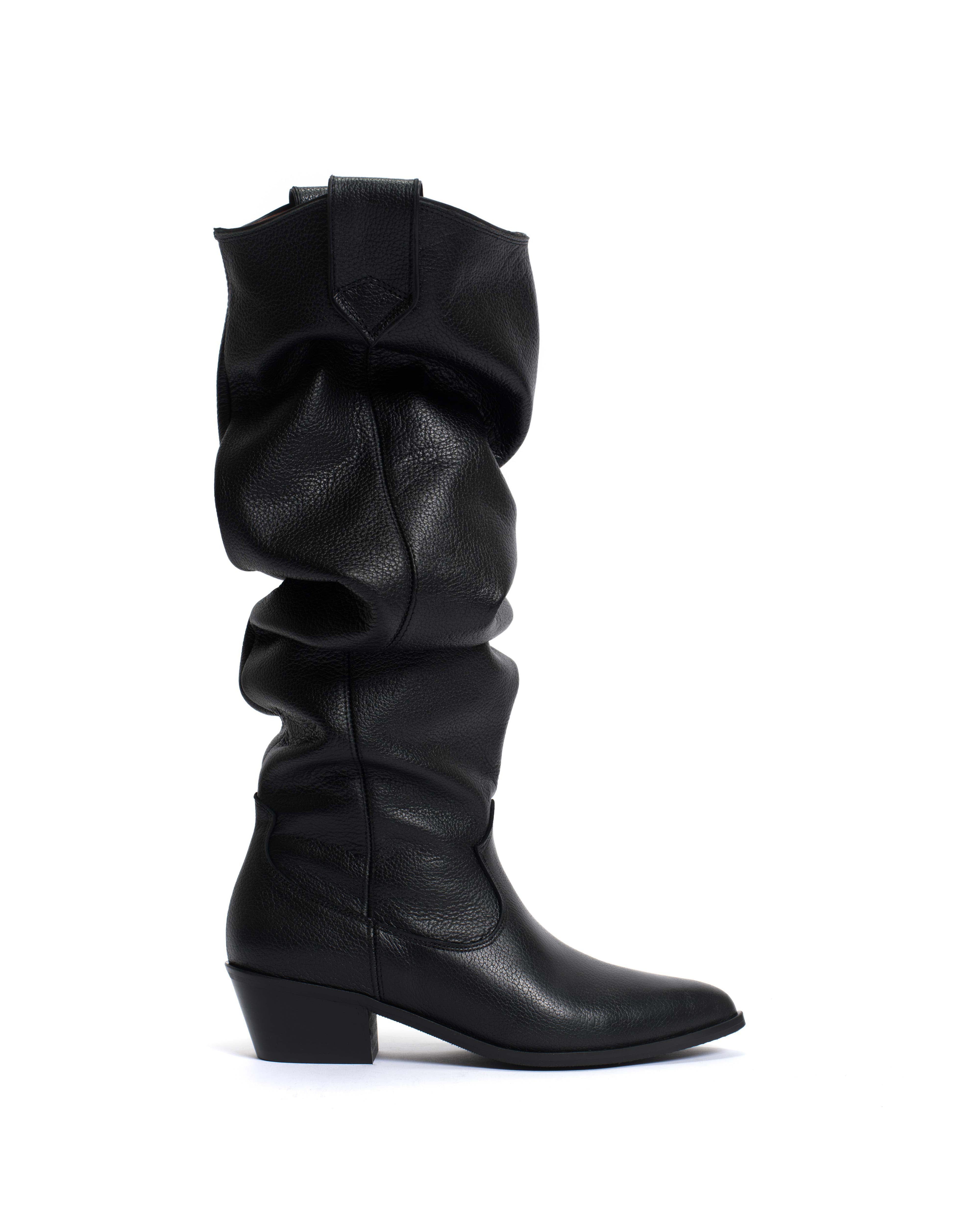 Trisha 35 Pebbled soft calf Black