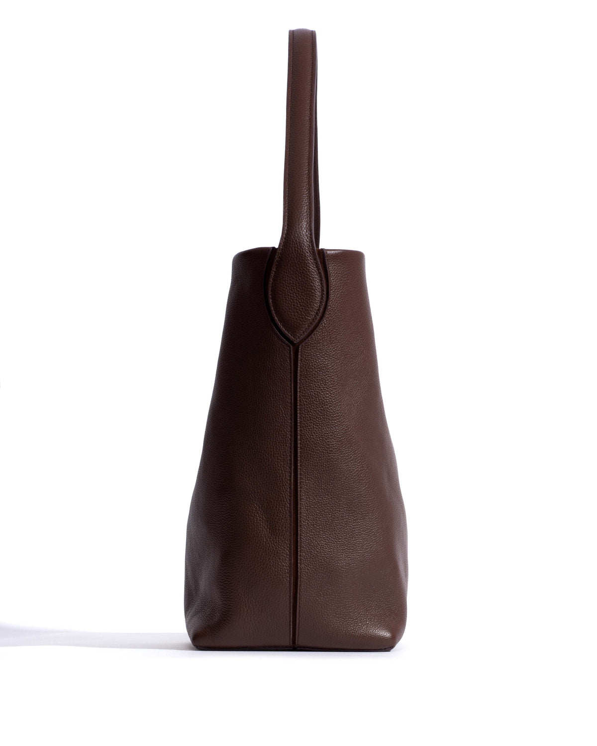 Versa slouchy everyday bag Pebbled soft calf Chocolate