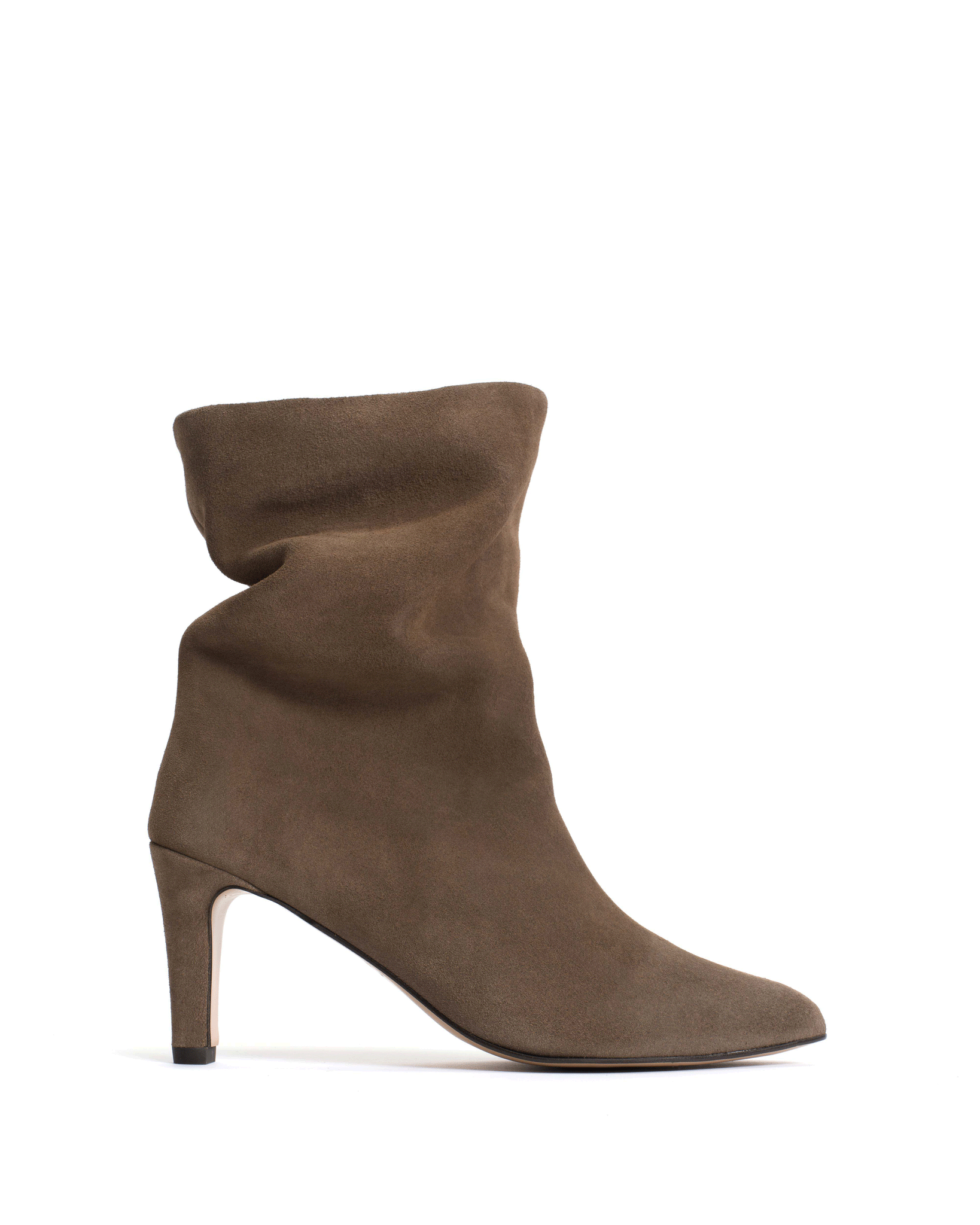 Vully 75 stiletto Calf suede Dark taupe - Anonymous Copenhagen
