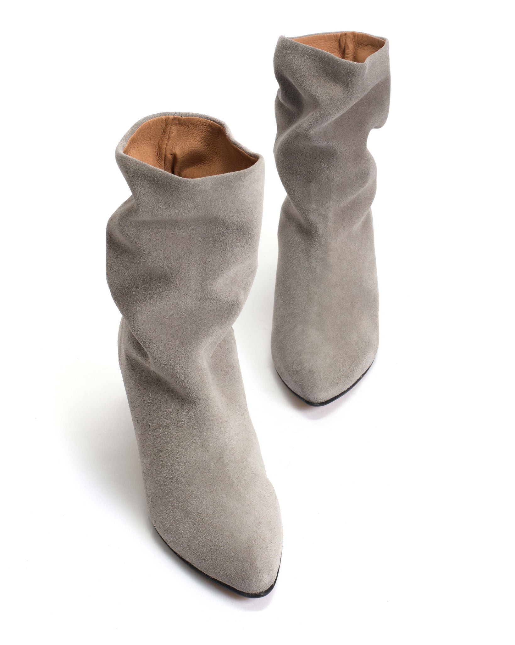 Vully 50 Stiletto Calf Suede Asphalt grey - Anonymous Copenhagen