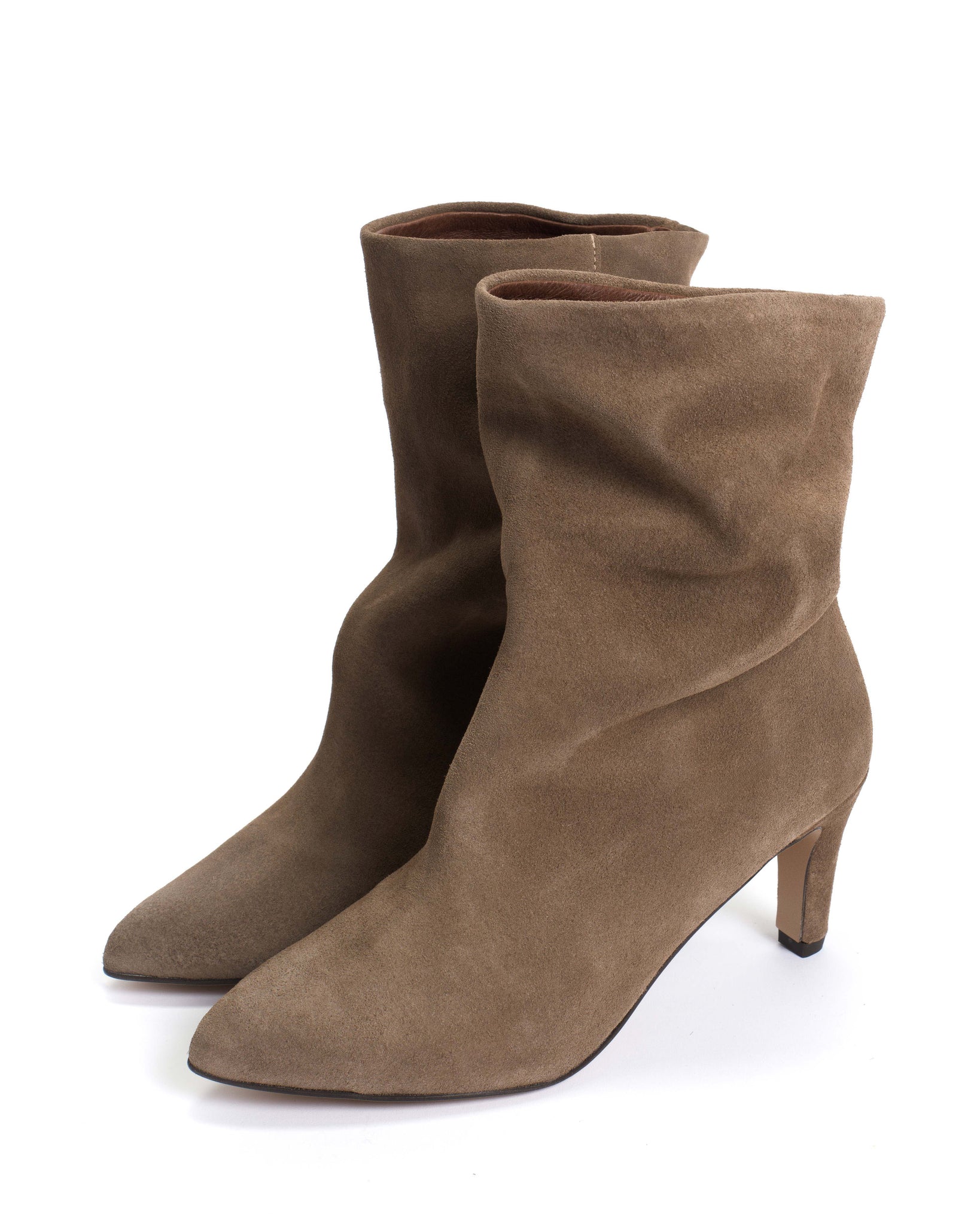 Vully 75 stiletto Calf suede Dark taupe - Anonymous Copenhagen