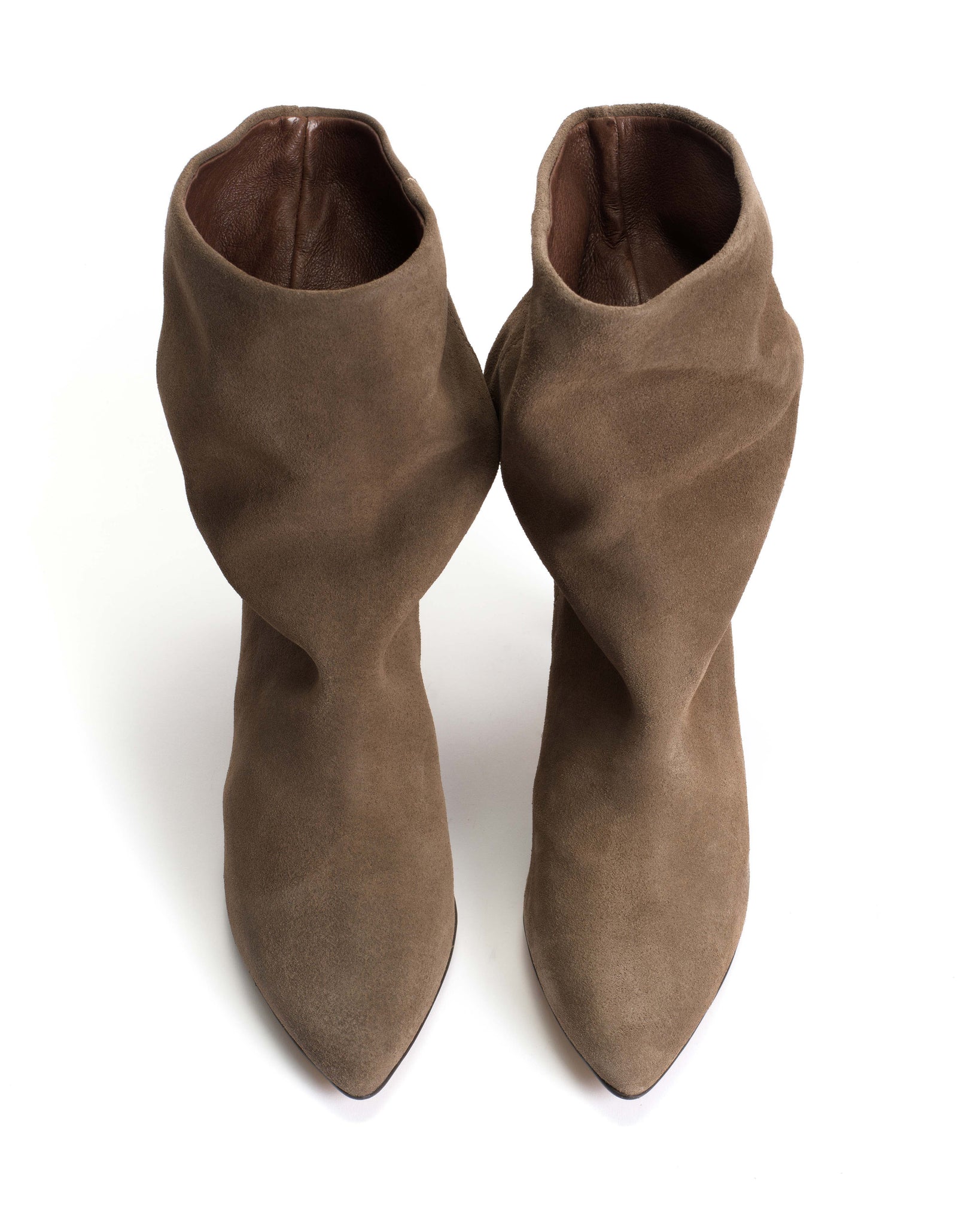 Vully 75 stiletto Calf suede Dark taupe - Anonymous Copenhagen