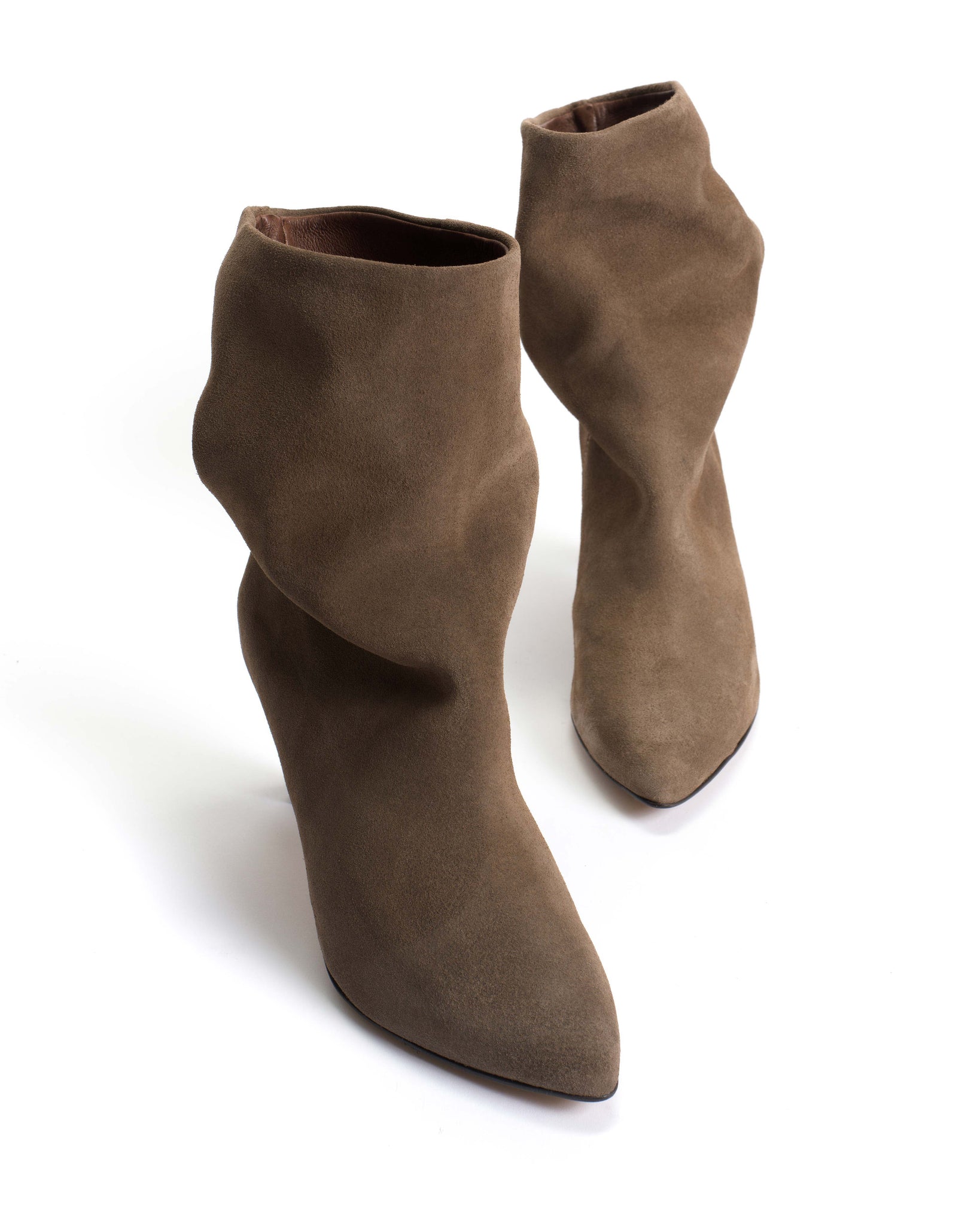 Vully 75 stiletto Calf suede Dark taupe - Anonymous Copenhagen