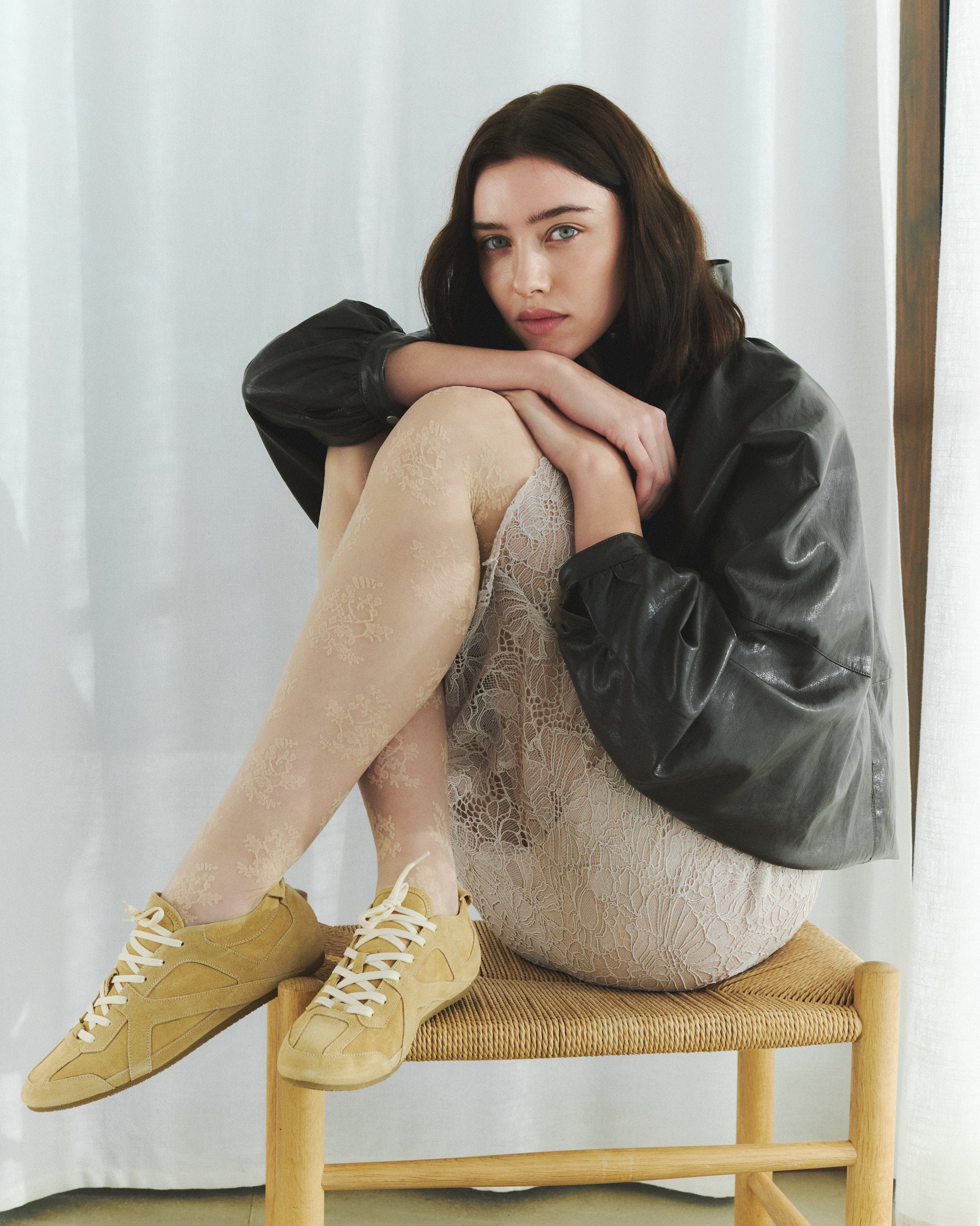 Sneakerina Calf suede Creamy sand