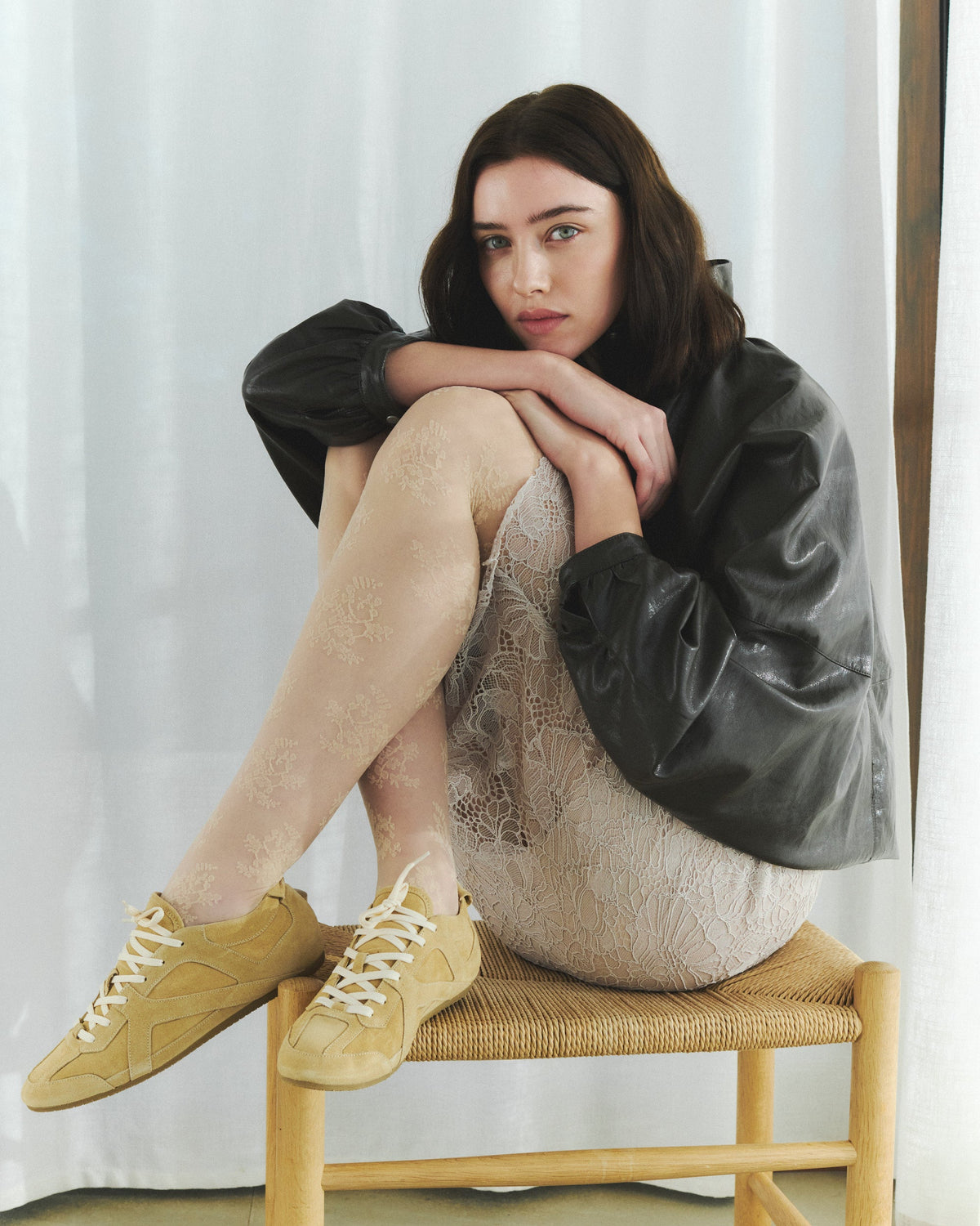 Sneakerina Calf suede Creamy sand