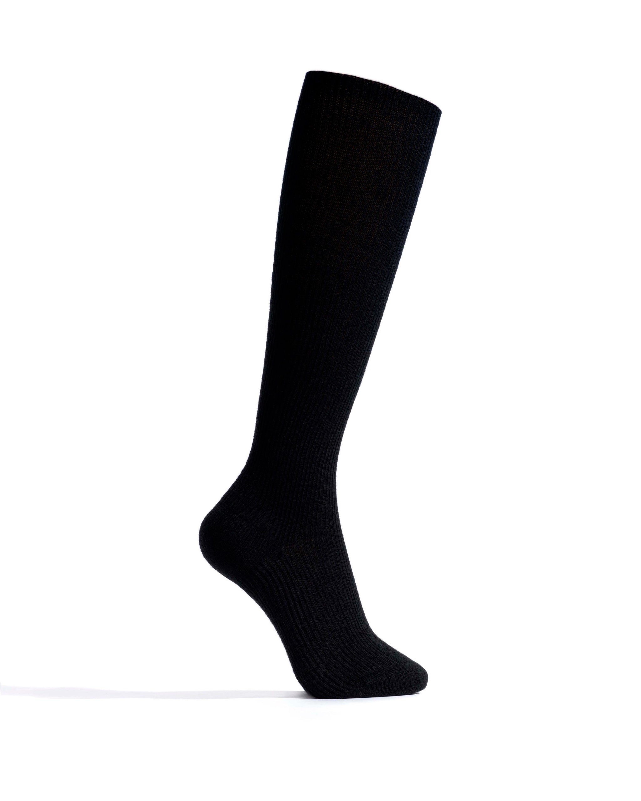 Lanai knee-high cashmere socks 70% wool 30% cashmere Black