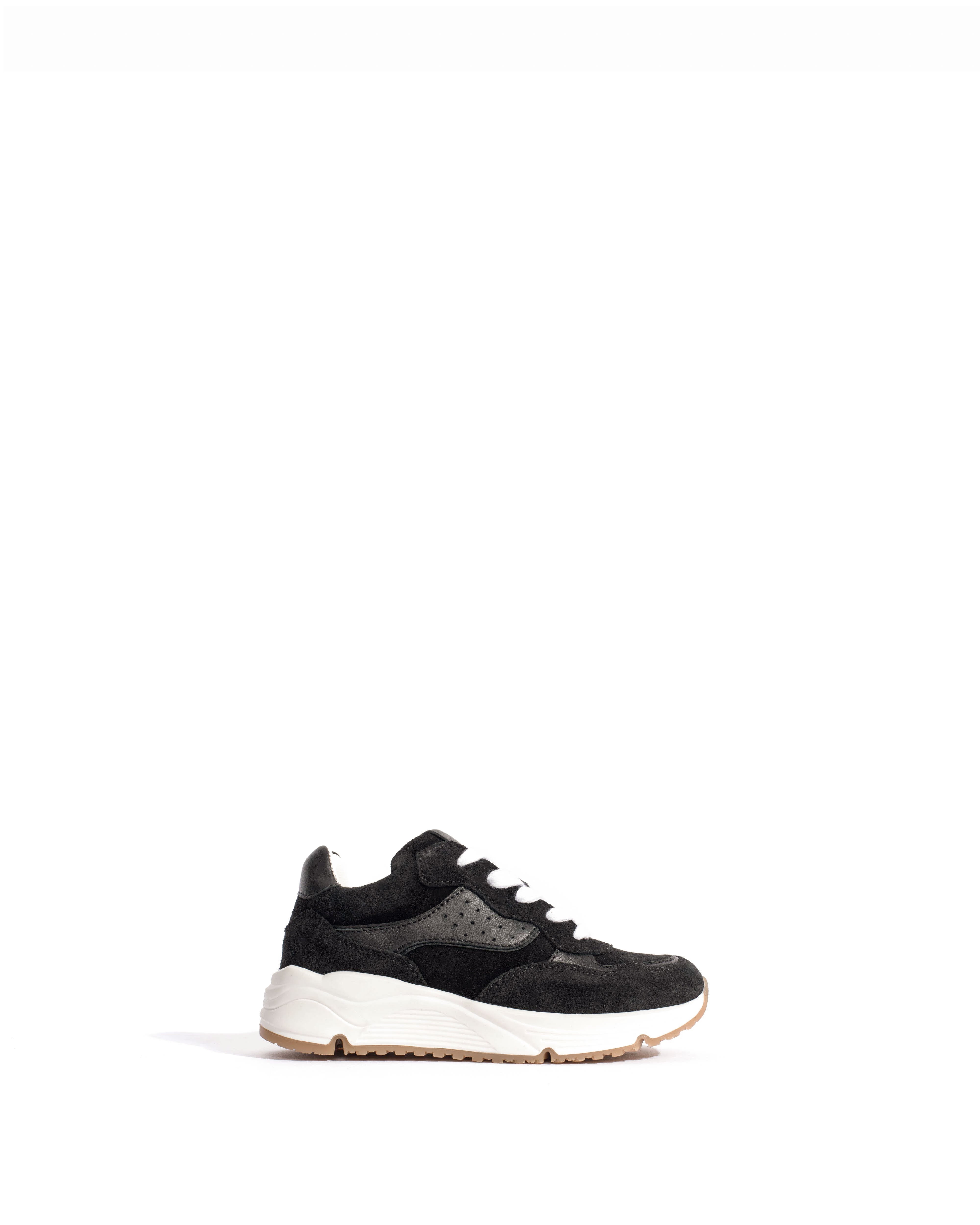 Cally junior Calf suede & sleek leather Black