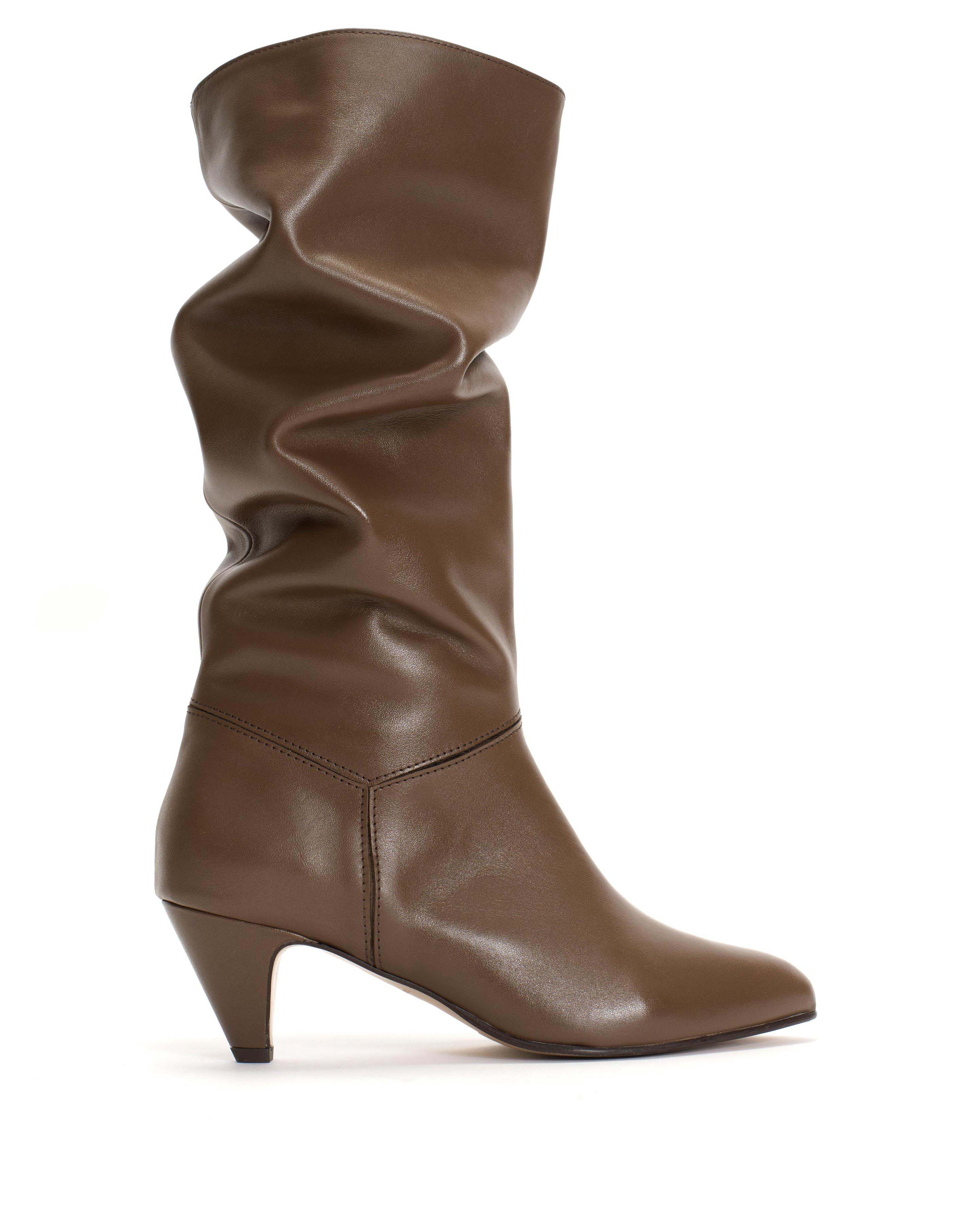 Jasmina 50 stiletto Soft calf & suede leather Dark taupe