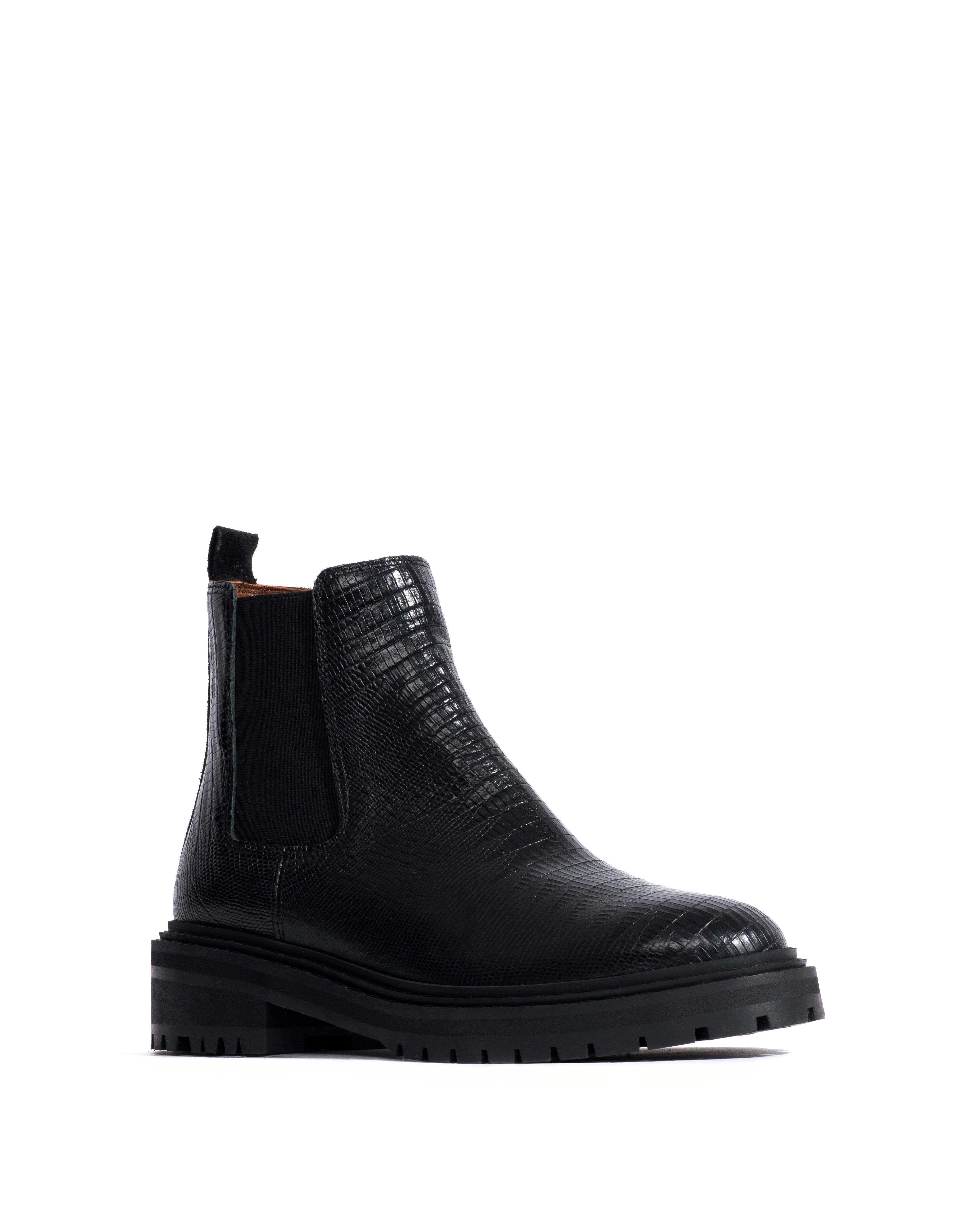 Haily low cut Calf lizard Black