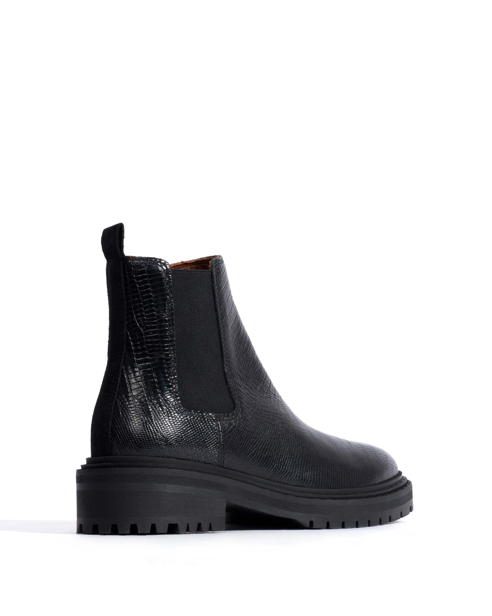 Haily low cut Calf lizard Black