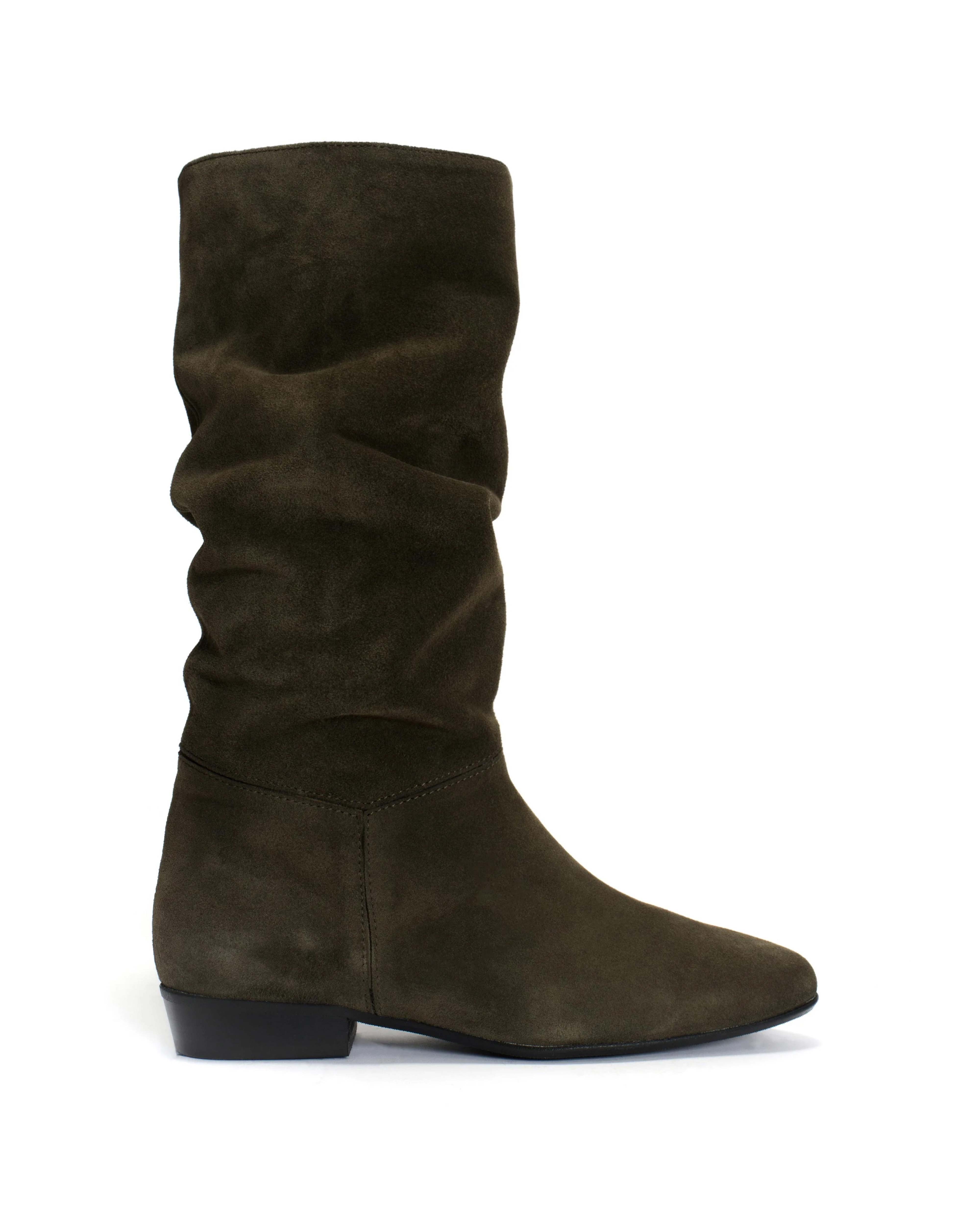 Jasmina 20 Calf suede & sleek leather Moss green