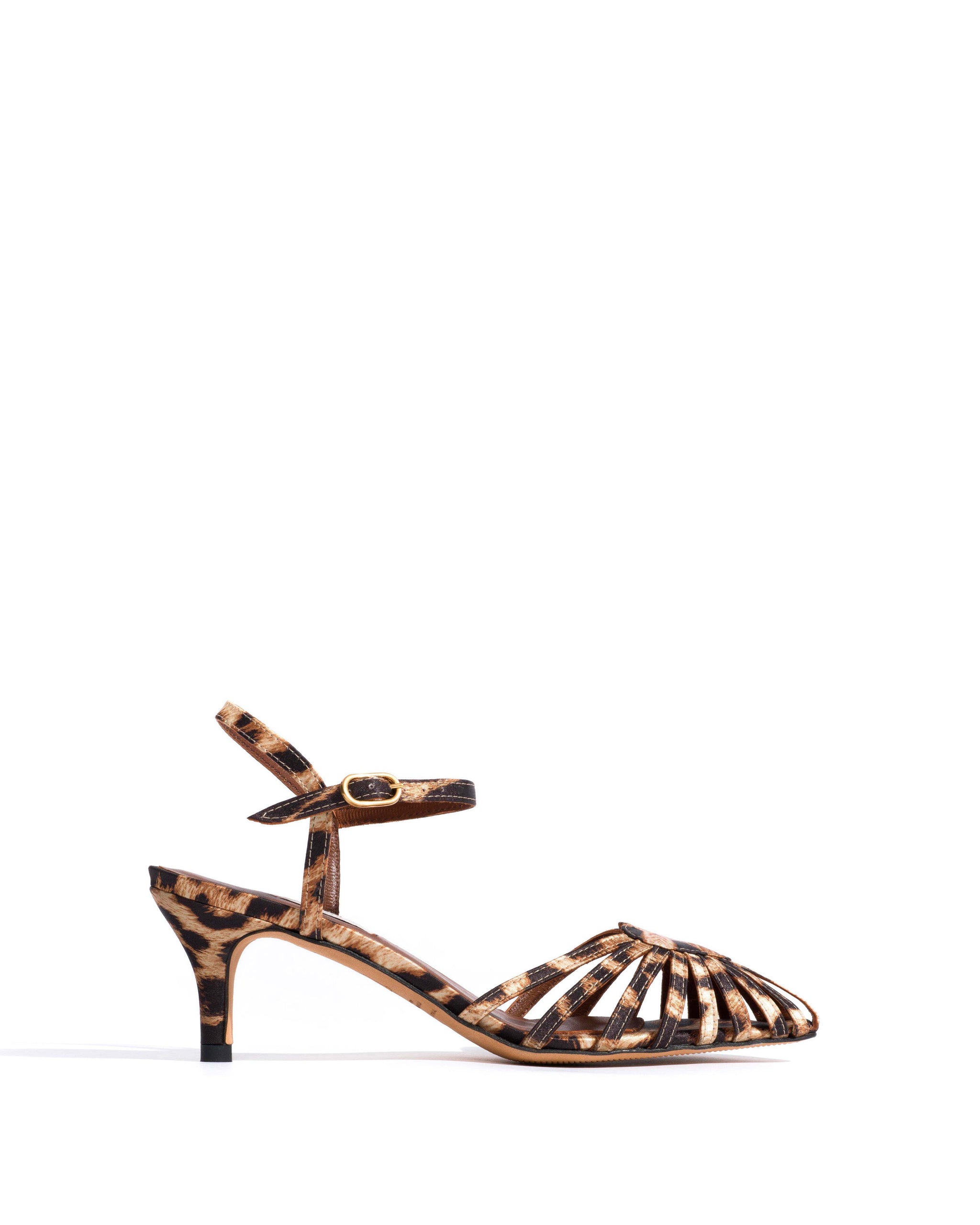 Keesha 55 Satin print Leopard - Anonymous Copenhagen Heels