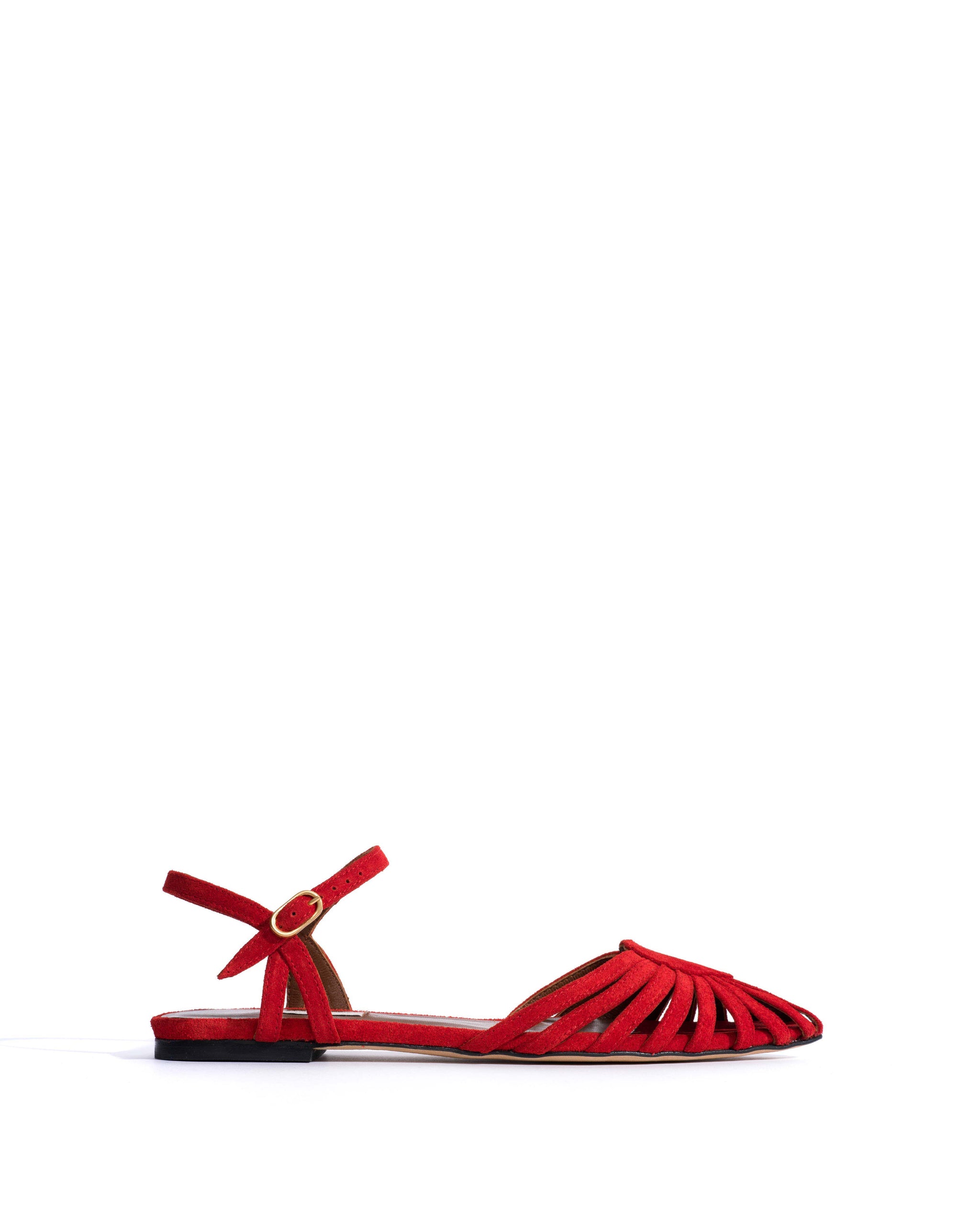 Keesha 10 Calf suede Ruby red - Anonymous Copenhagen Flat sandals