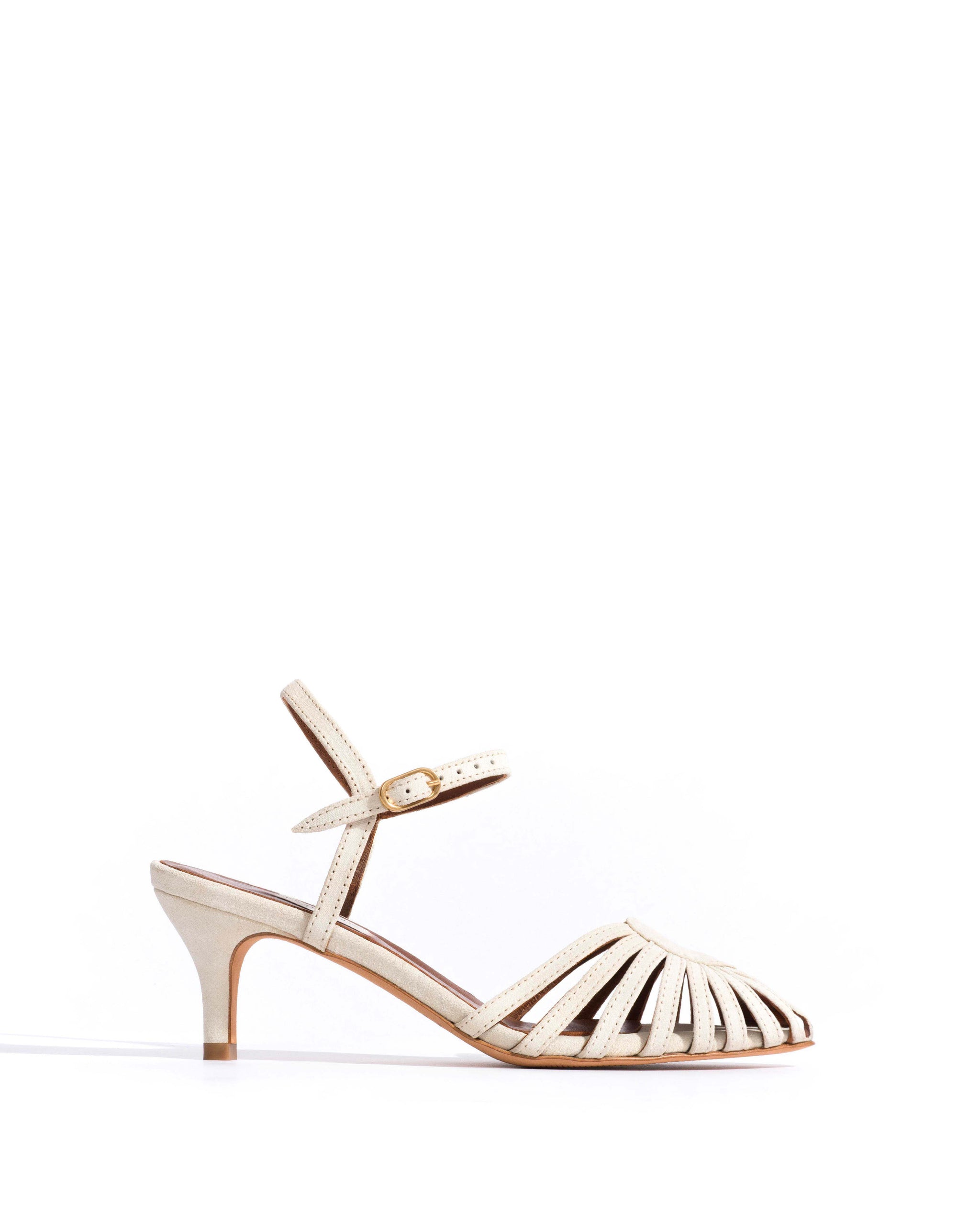 Keesha 55 Calf suede Antique white - Anonymous Copenhagen Heels