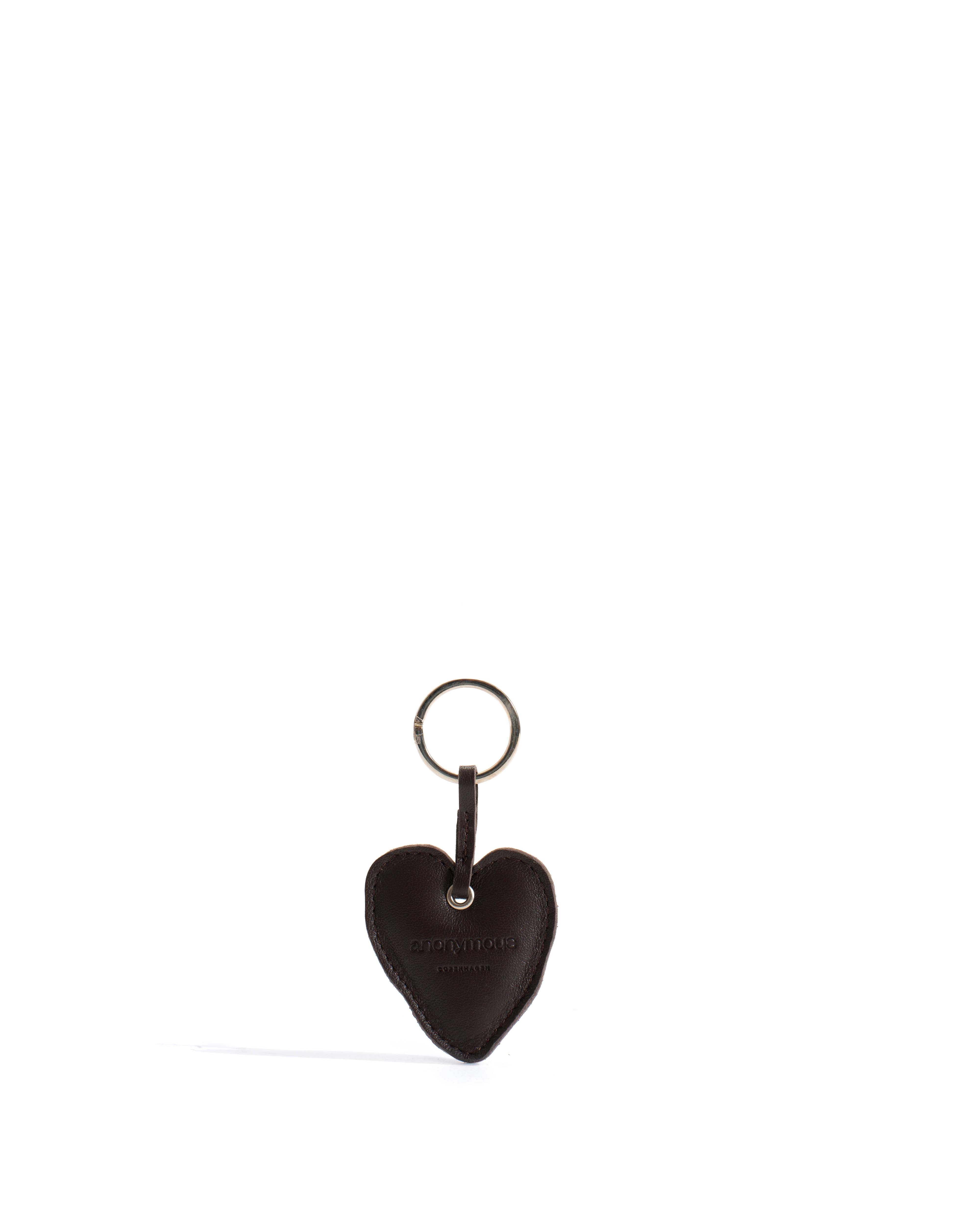 Heart keyring Shiny lamb Coffee brown