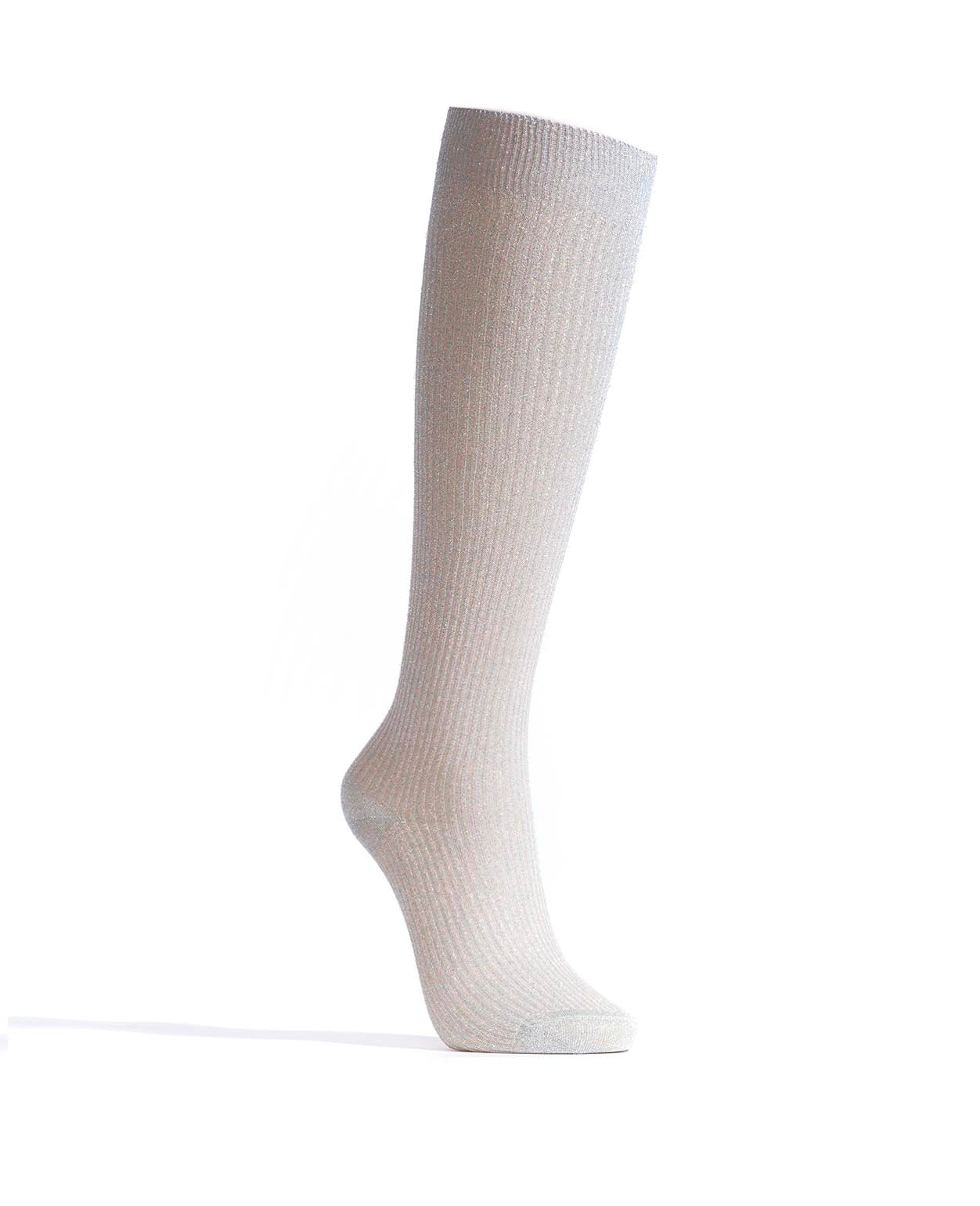 Noa mid calf glitter socks 52% nylon 48% polyester Silver