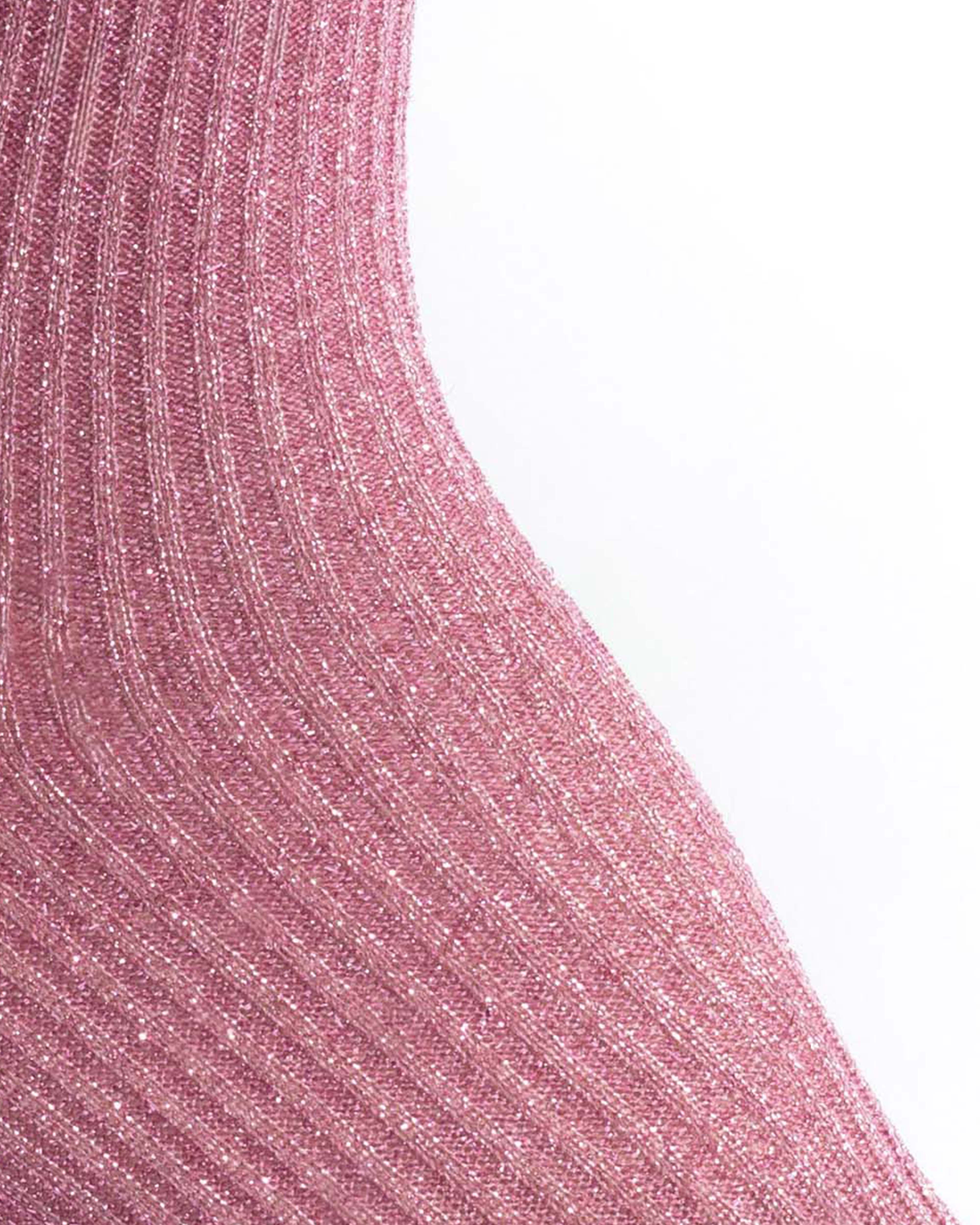 Noa mid calf glitter socks 52% nylon 48% polyester Burned rose