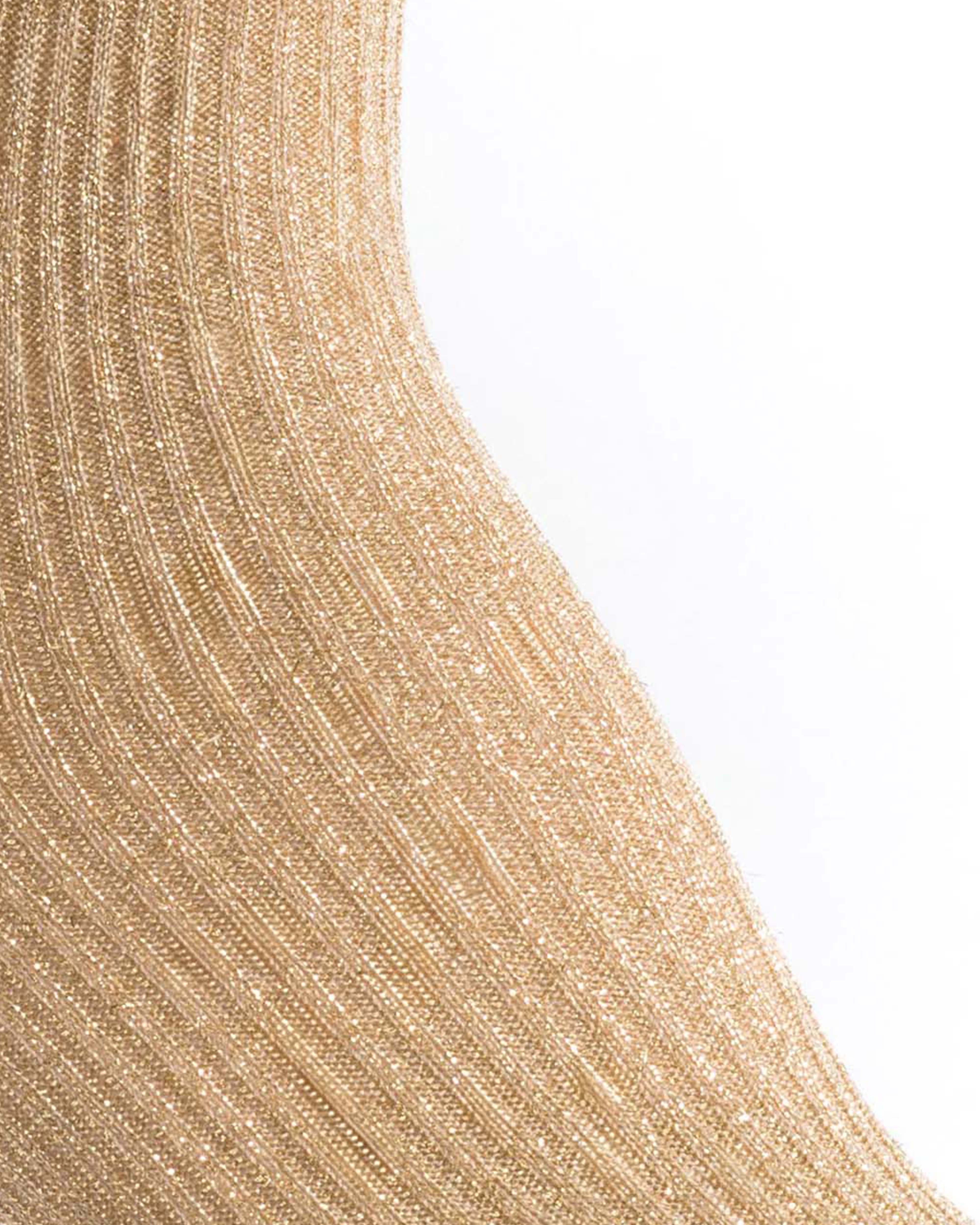 Noa mid calf glitter socks 52% nylon 48% polyester Gold