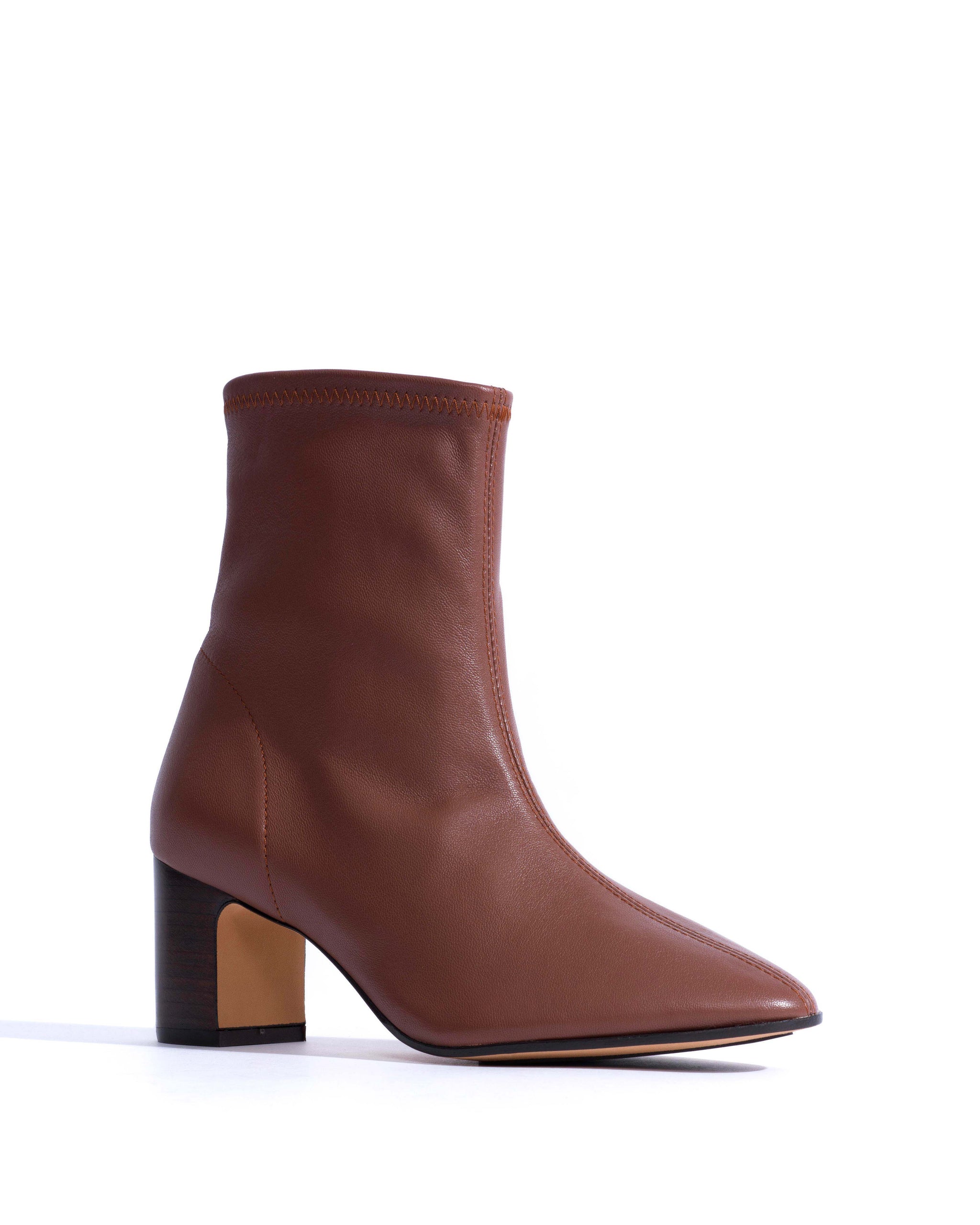 Hanny 55 stacked stretch Silky lamb Chocolate - Anonymous Copenhagen Ankle boots