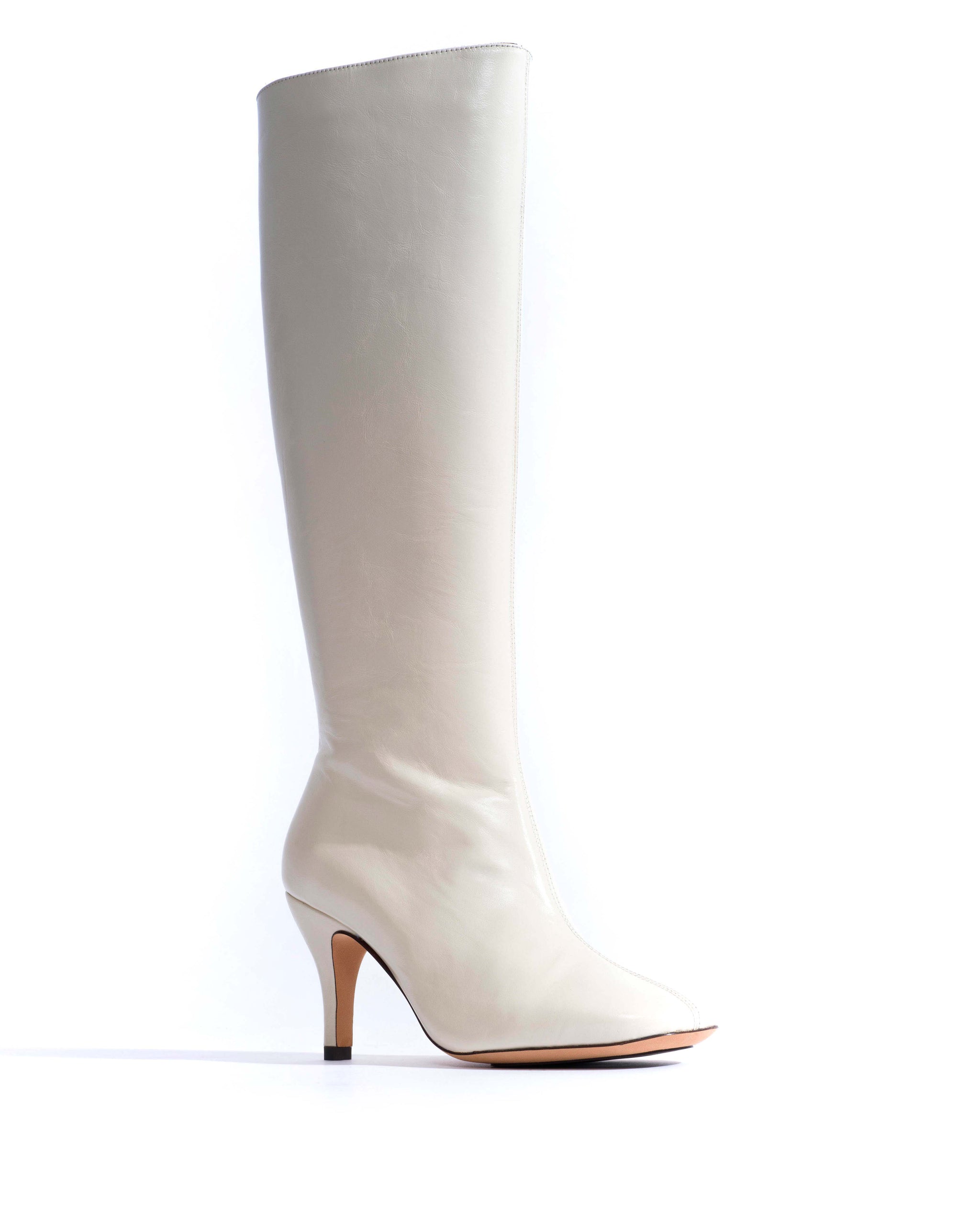 Kali 80 Crinkled polished goat White sand - Anonymous Copenhagen High shaft boots