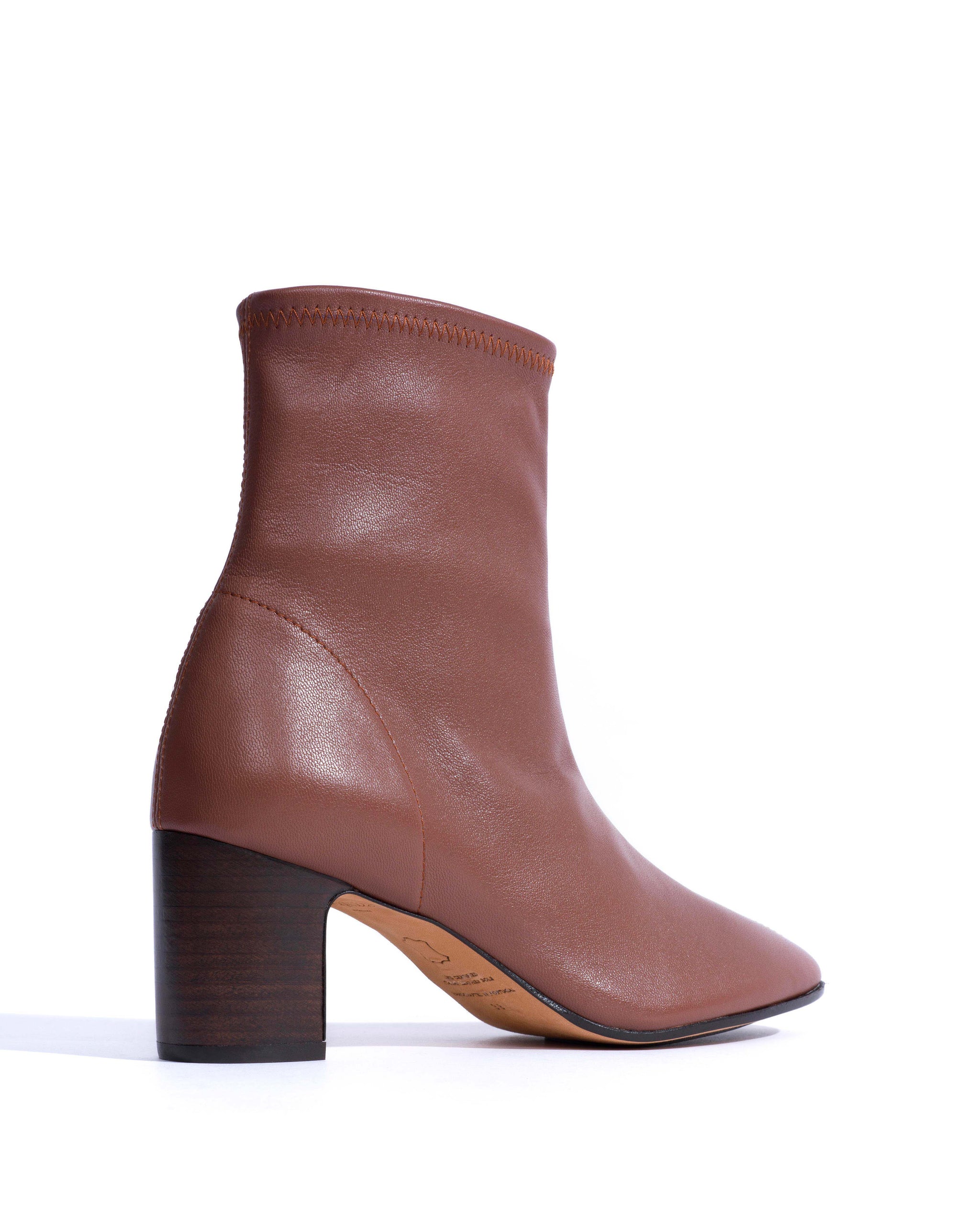 Hanny 55 stacked stretch Silky lamb Chocolate - Anonymous Copenhagen Ankle boots