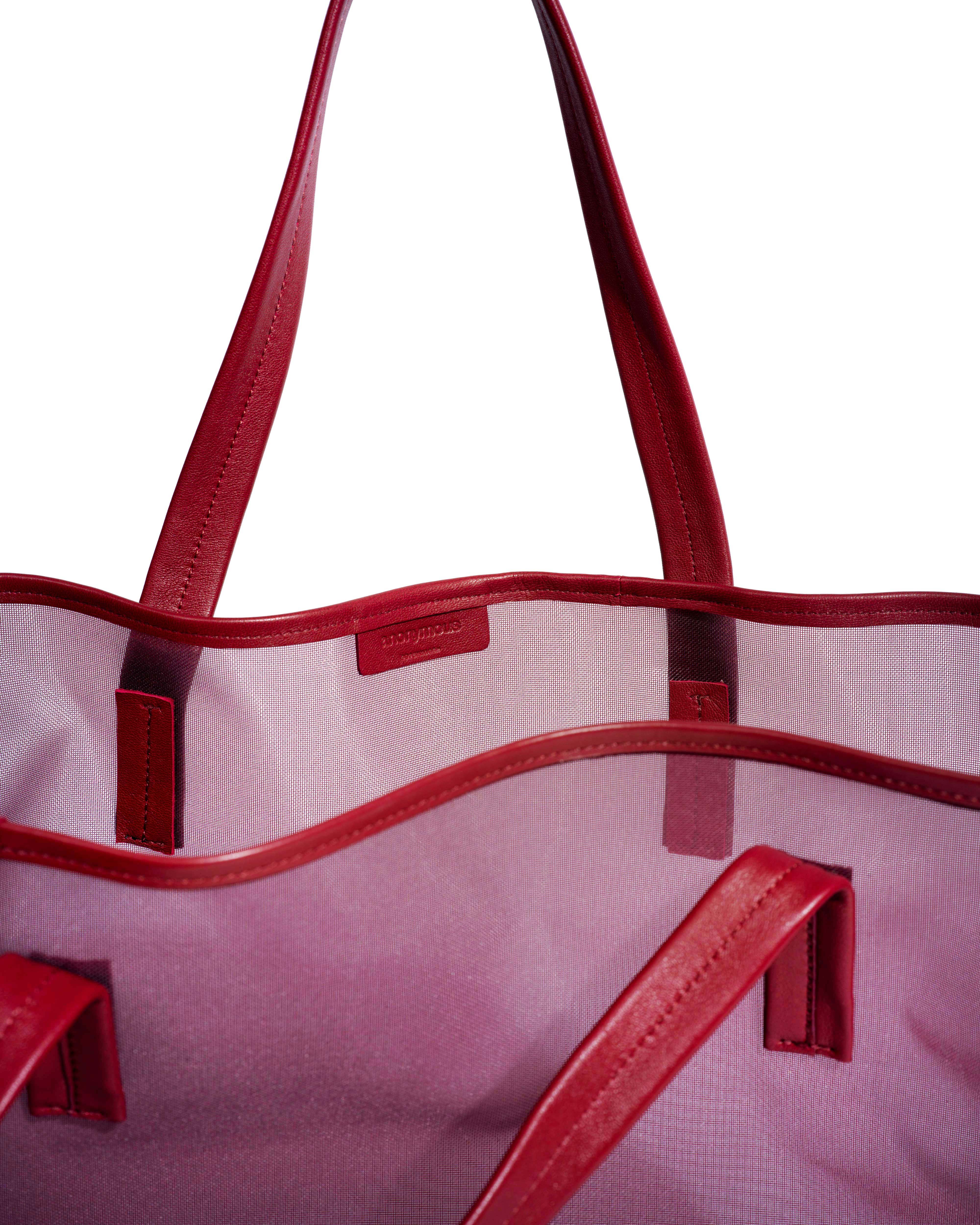 Ruba shopper mesh Shiny lamb & mesh Pomegranate