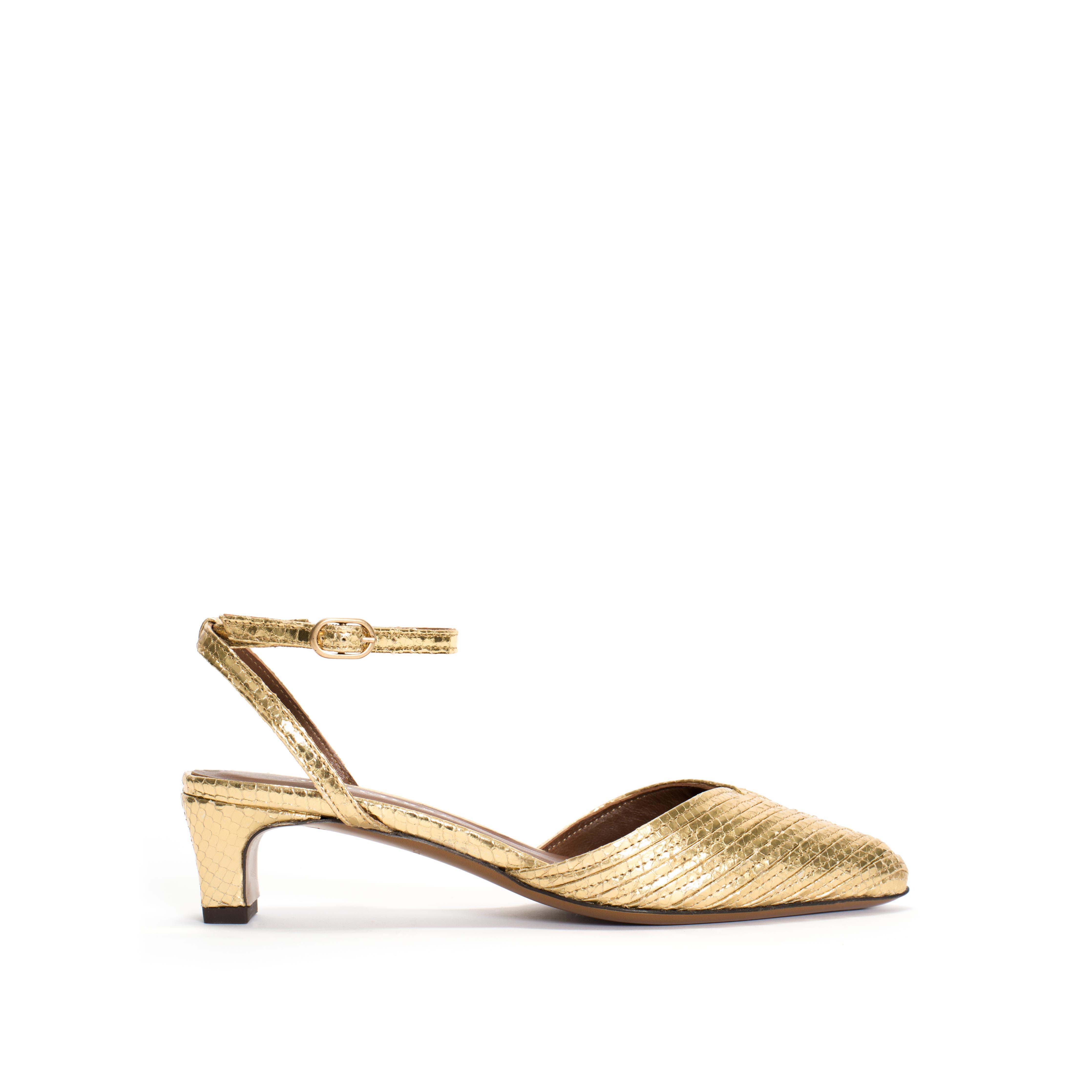 Givia 40 Snake metallic calf Sparkling gold