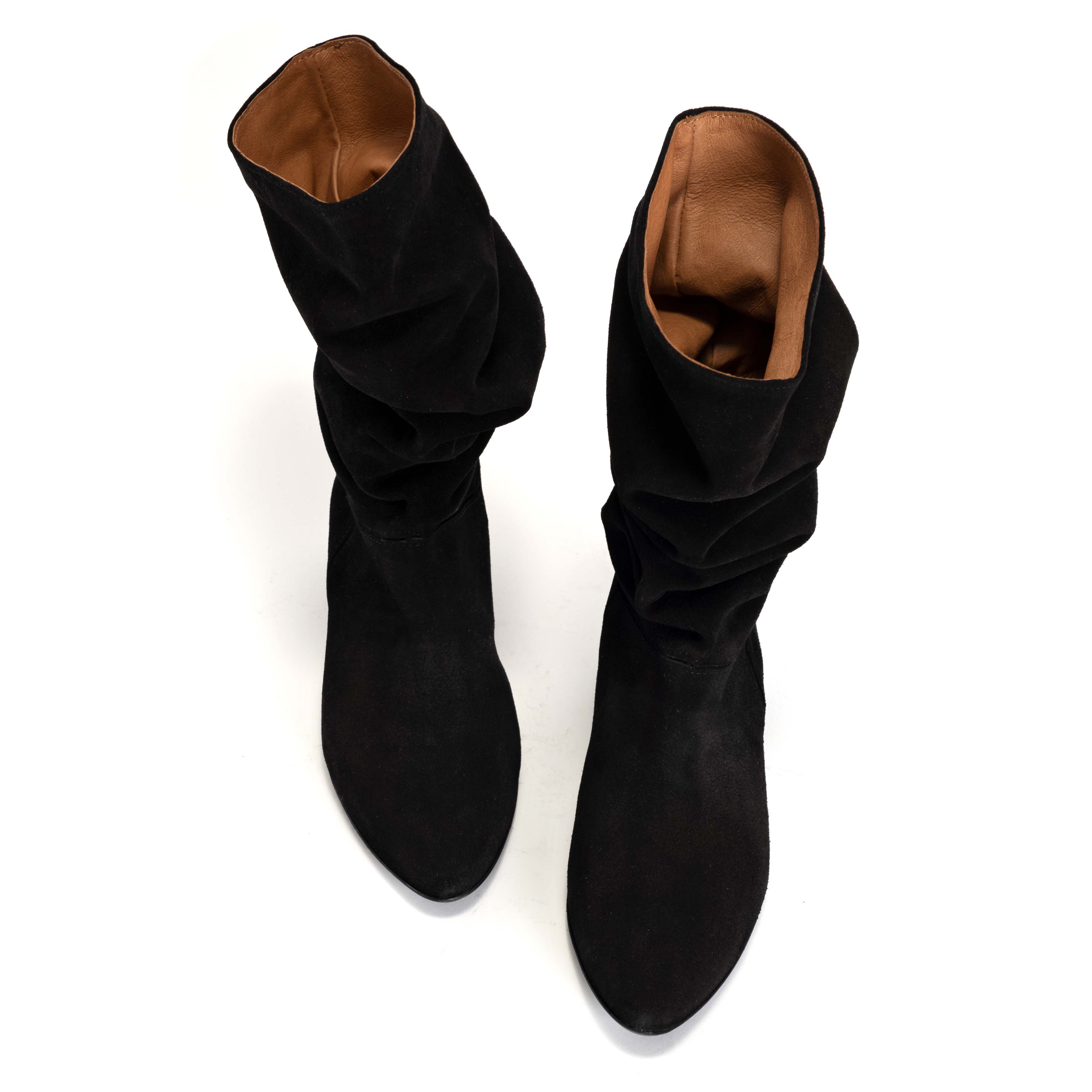 Jasmina 20 Calf suede & sleek leather Black
