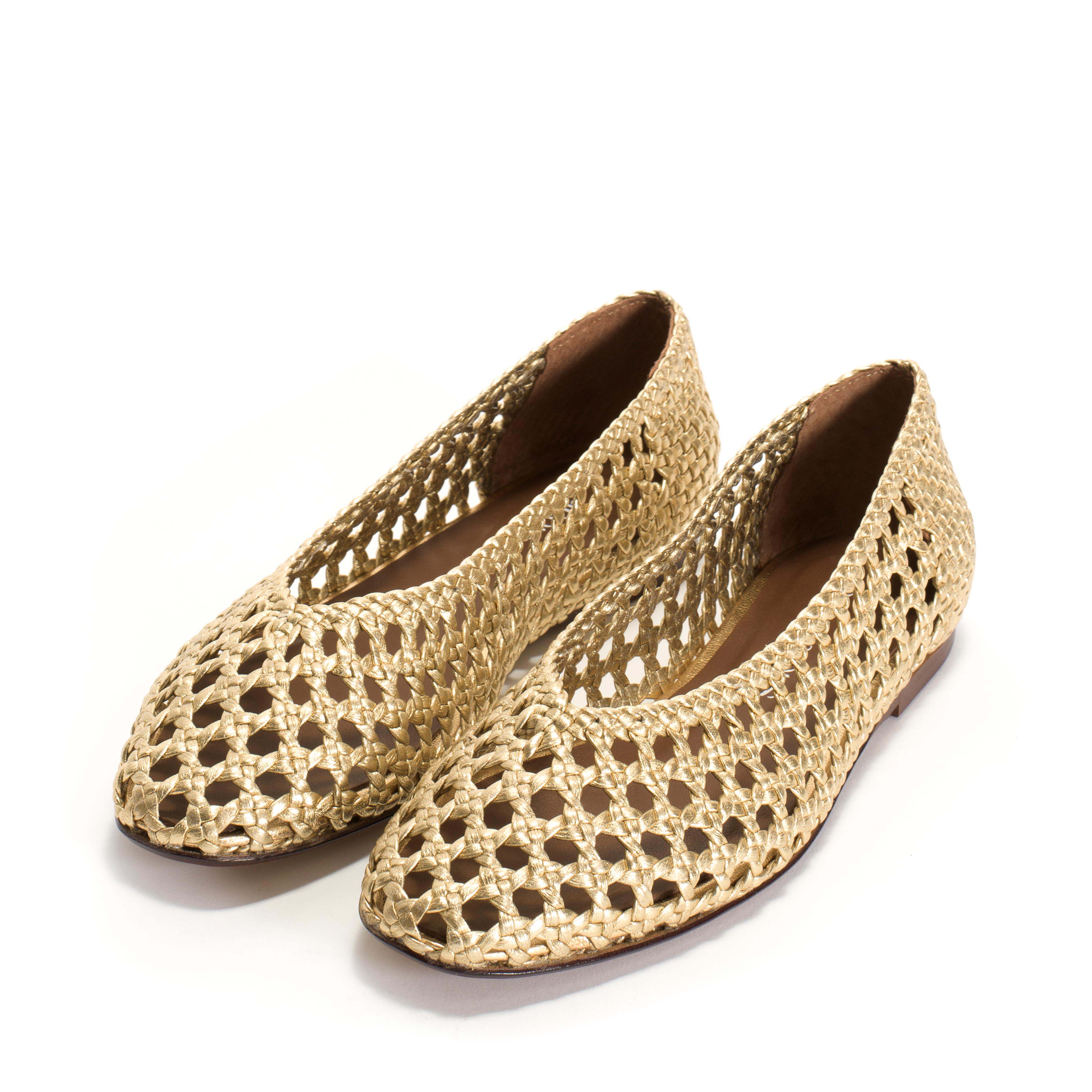 Sessi 10 Hand-braided leather Gold