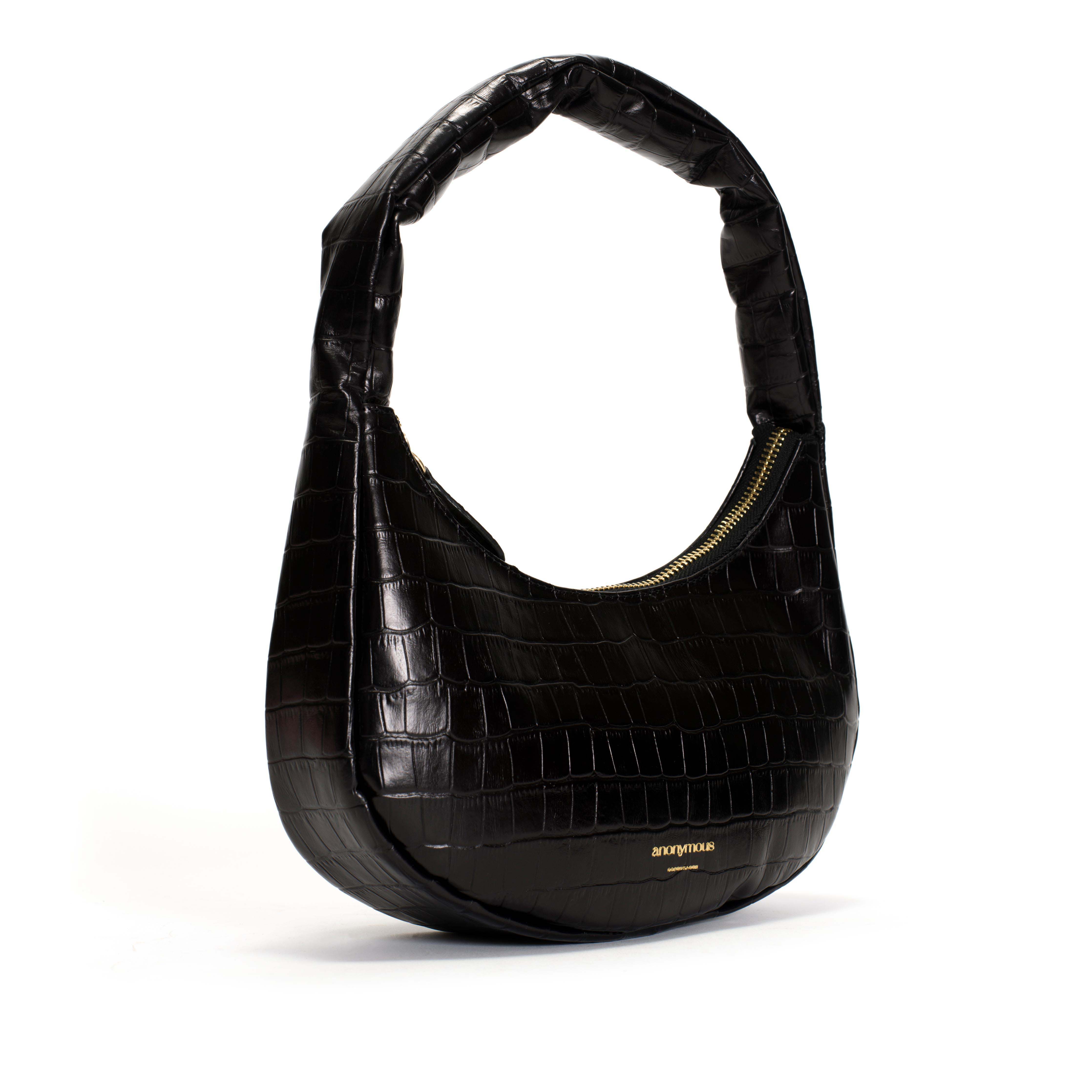 Shane petite pillow bag Croco calf Black