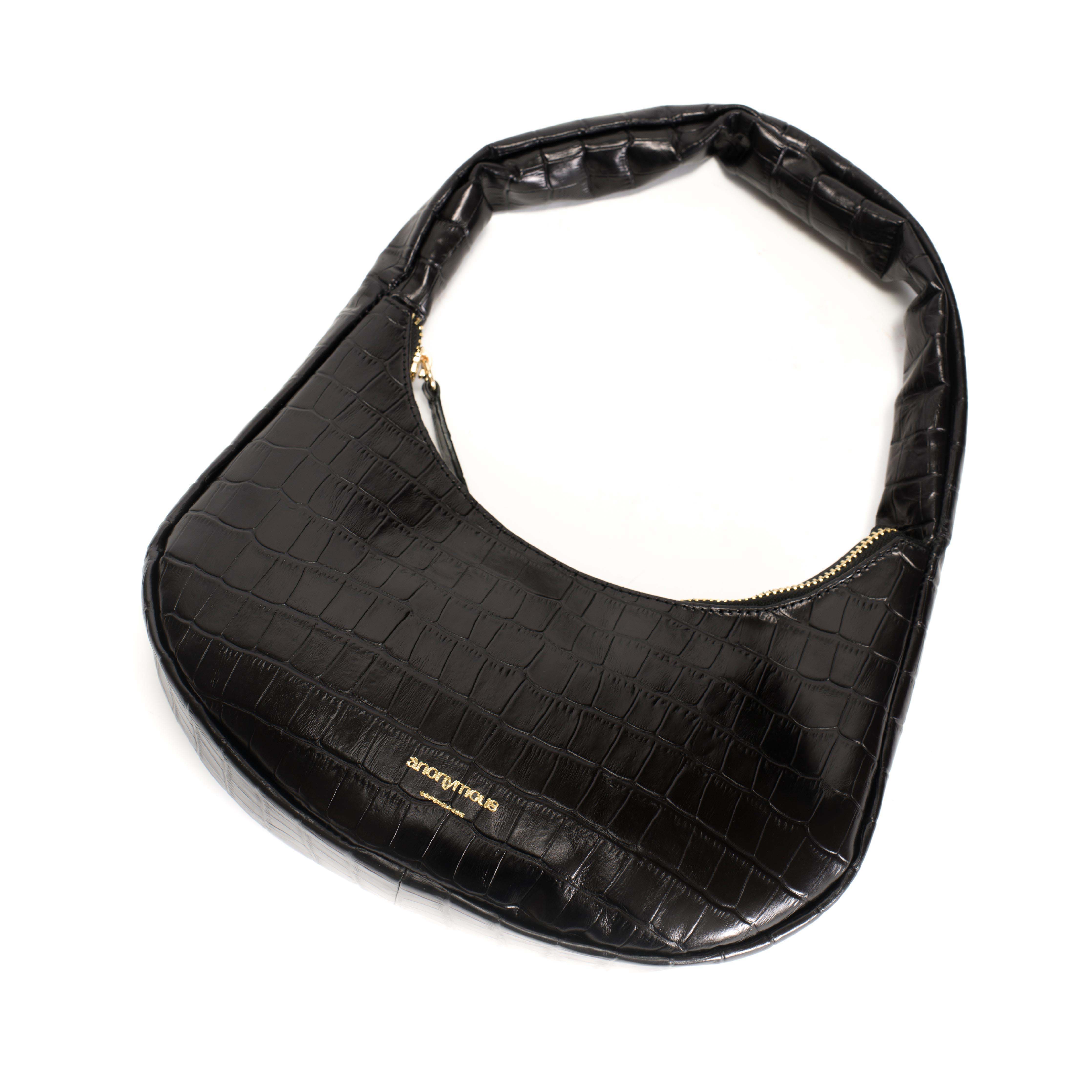 Shane petite pillow bag Croco calf Black