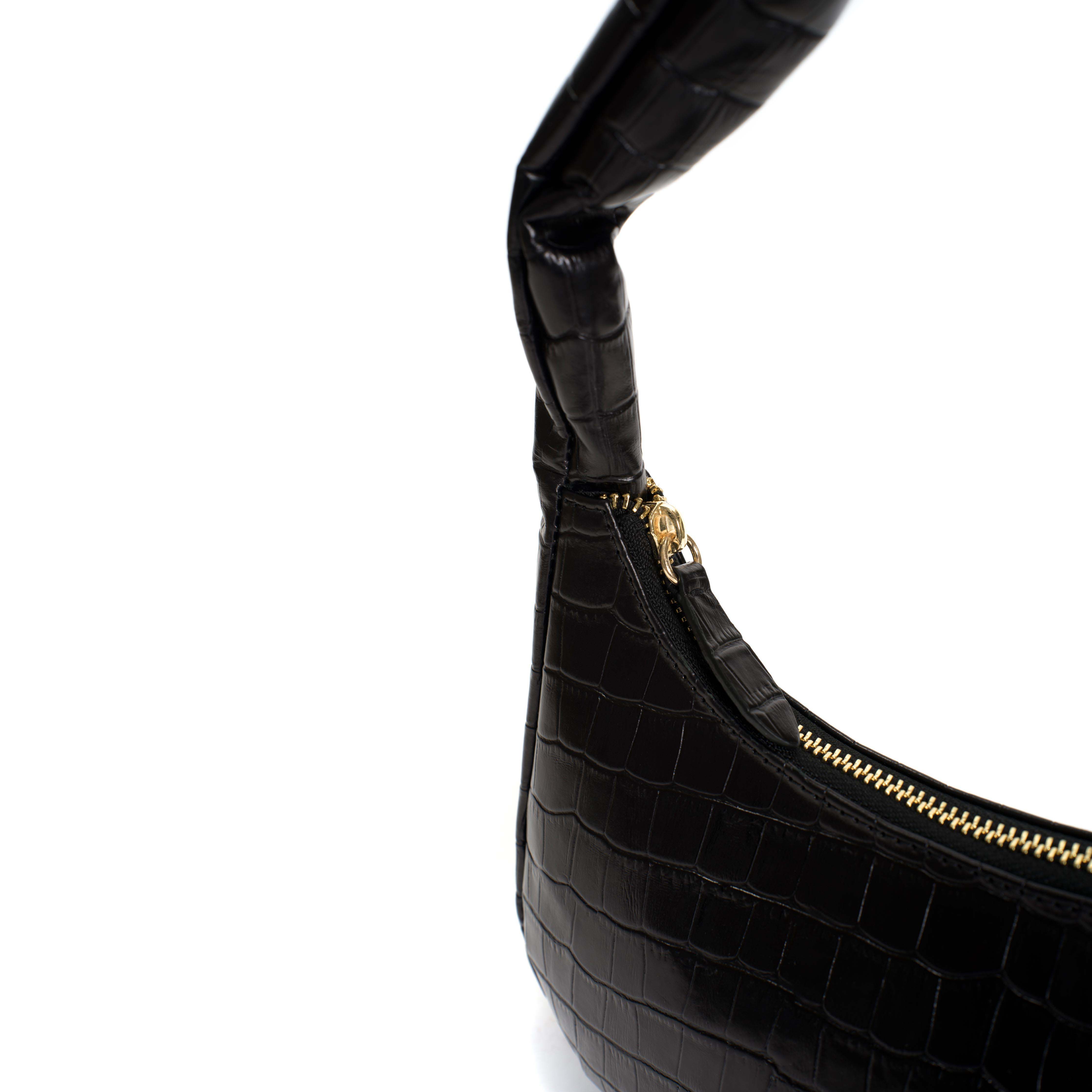 Shane petite pillow bag Croco calf Black