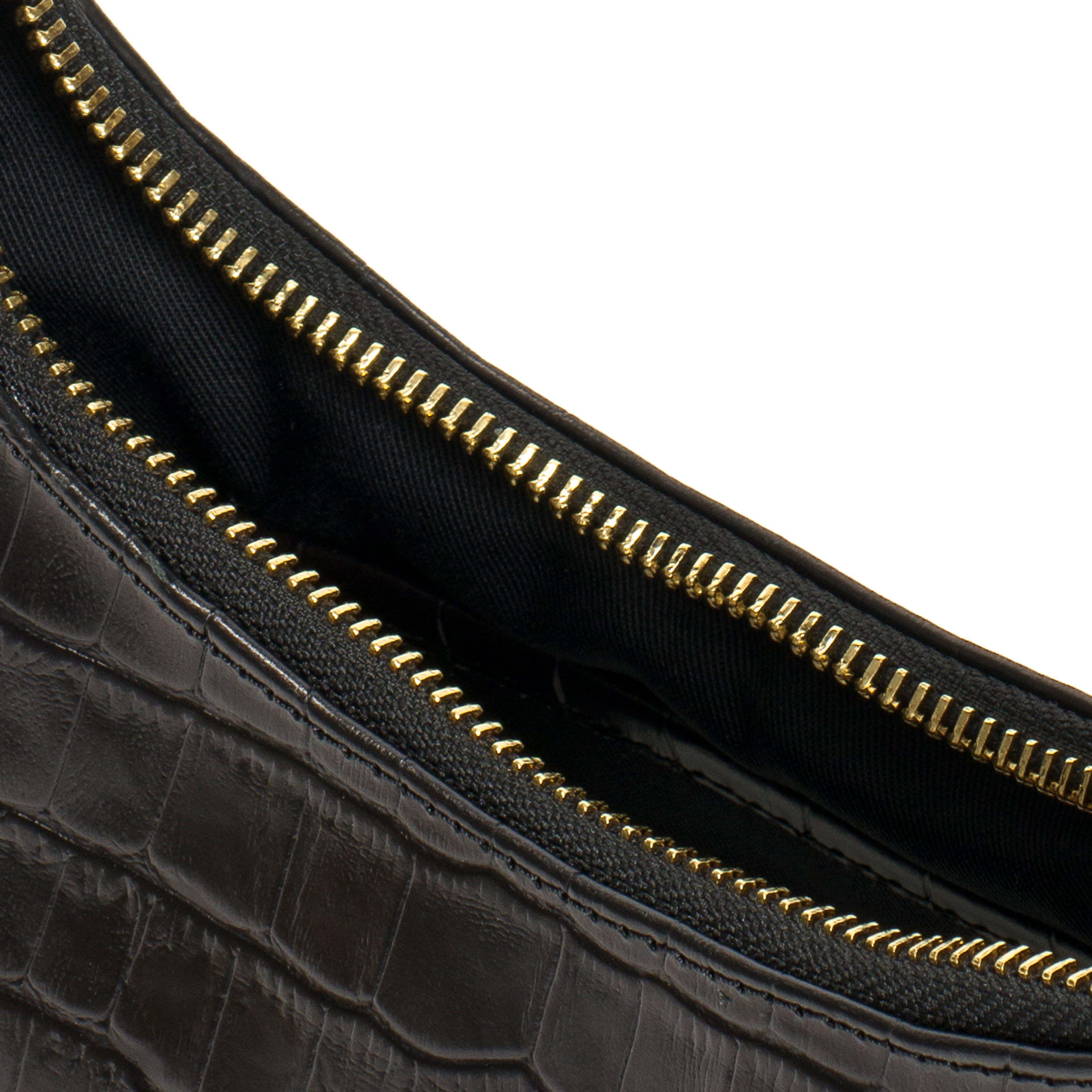 Shane petite pillow bag Croco calf Black