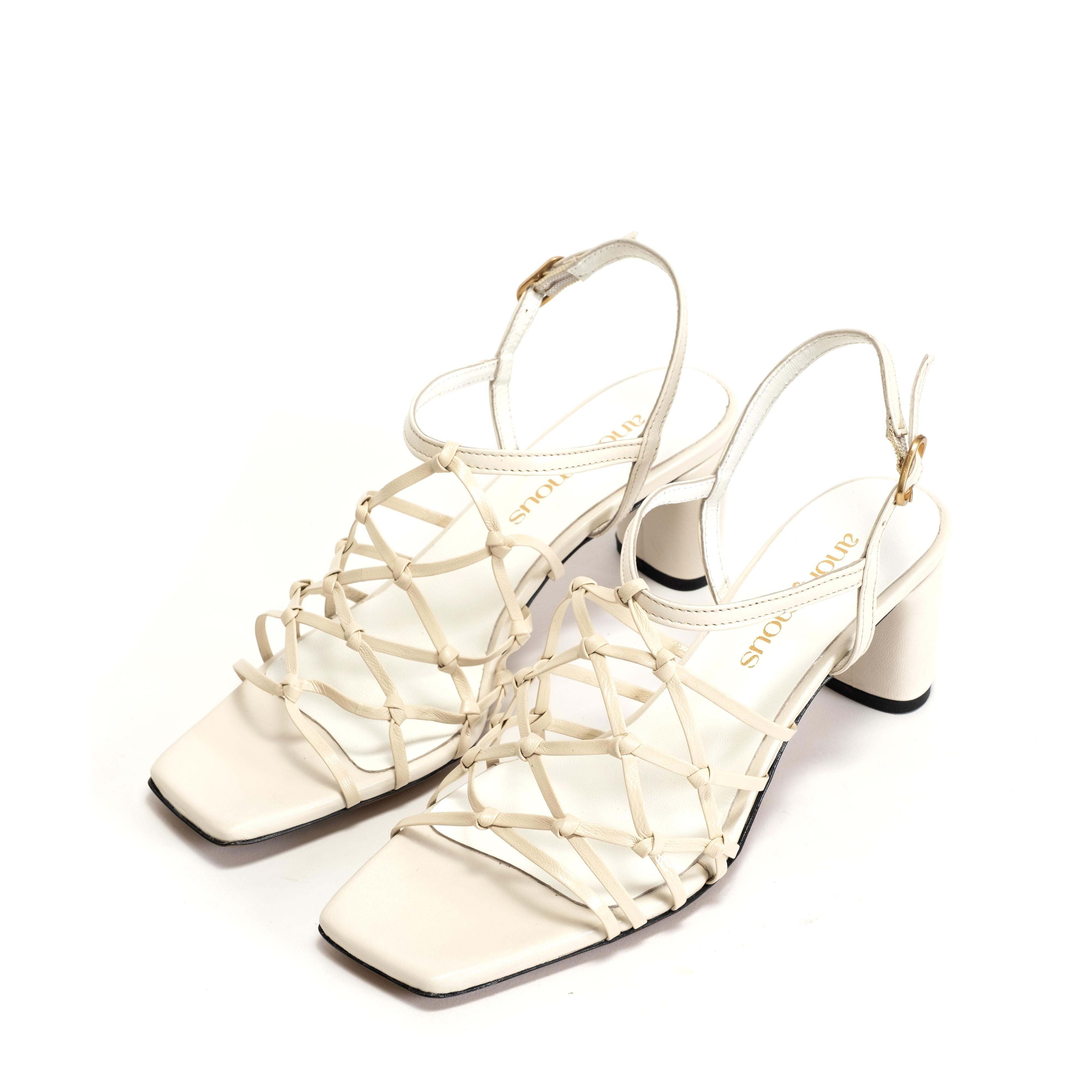 Coco 60 Hand-braided leather Milk White